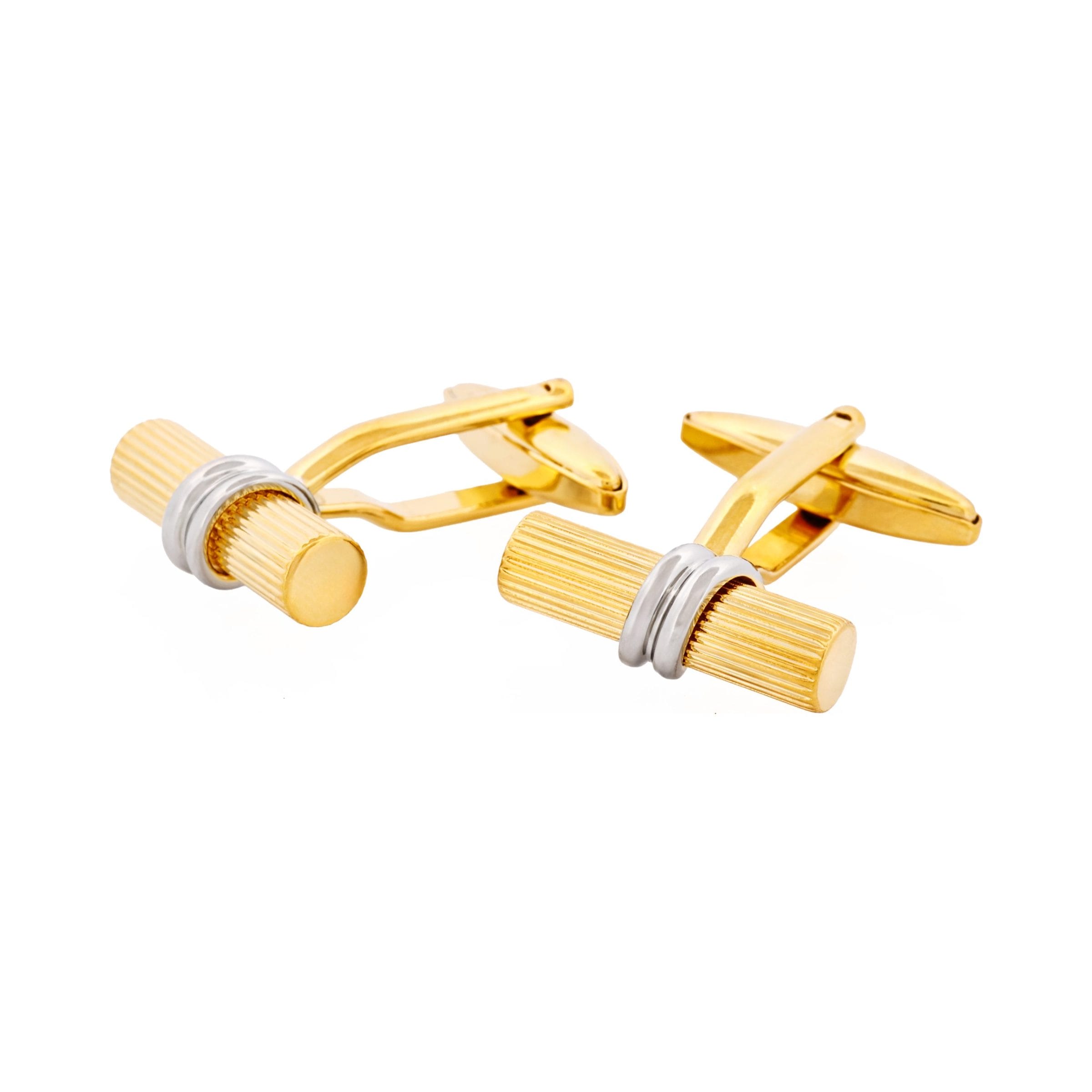 Brushed Gold & & Rhodium Plated Scroll Cufflinks