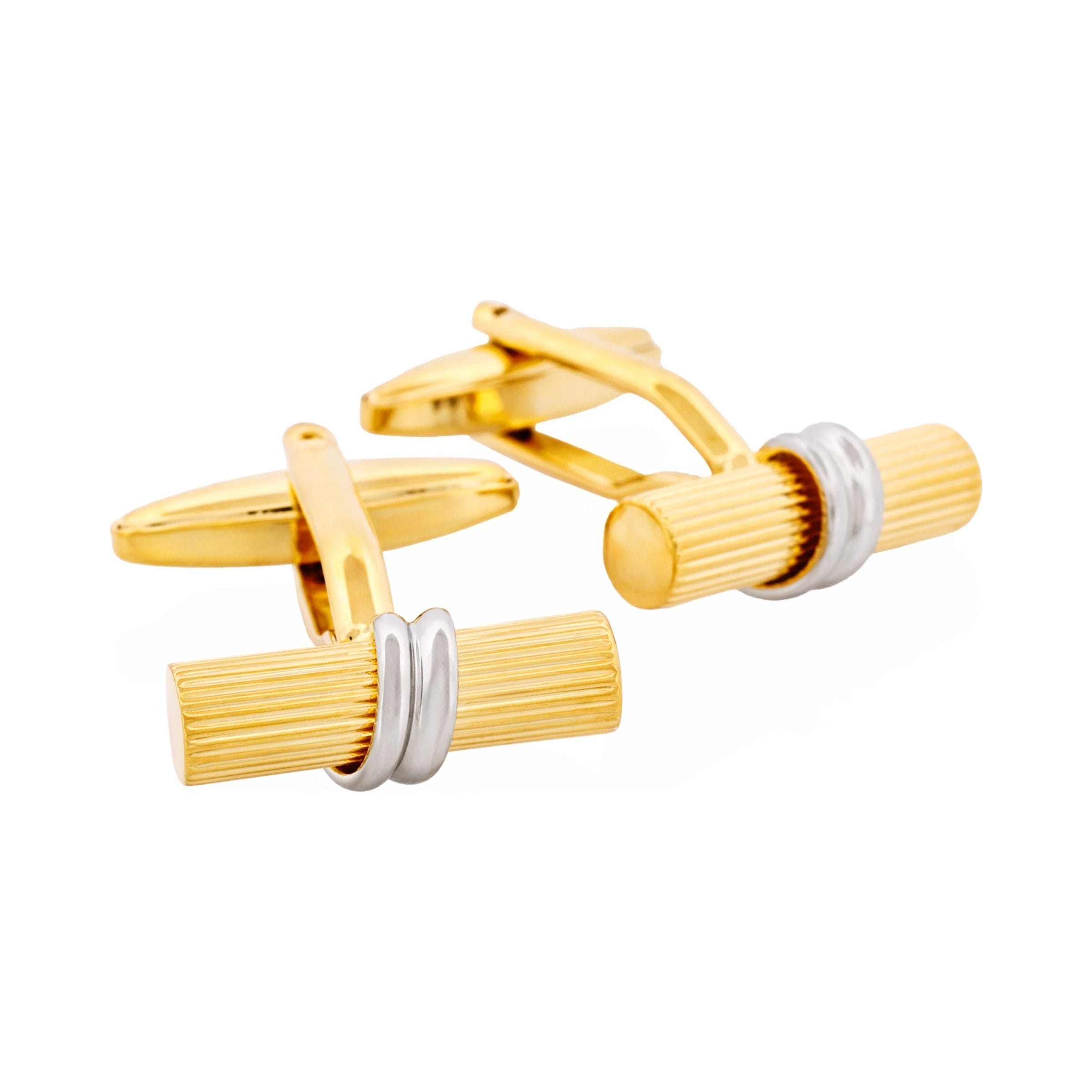 Brushed Gold & & Rhodium Plated Scroll Cufflinks