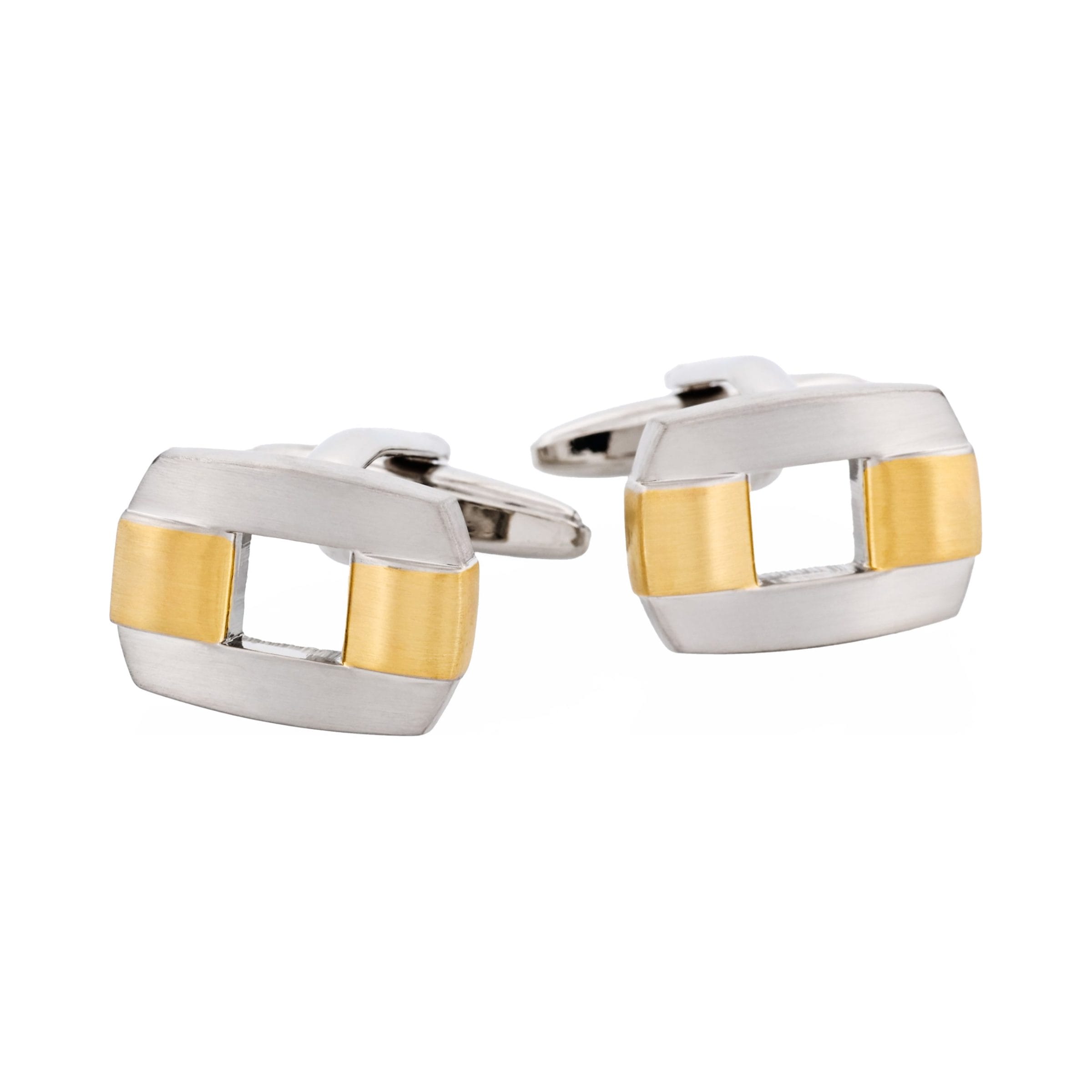 Brushed Rhodium & Brushed Gold Link Cufflinks