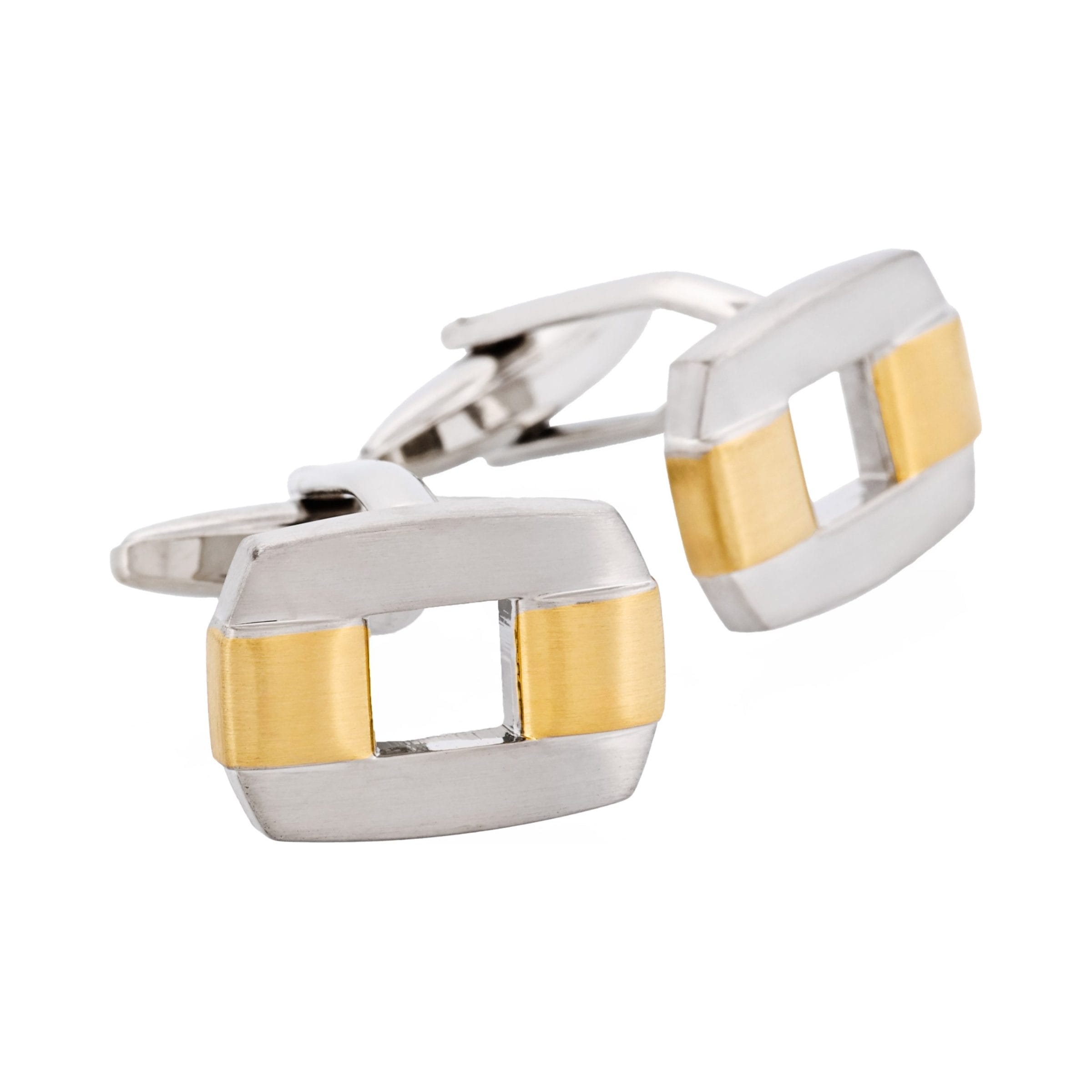 Brushed Rhodium & Brushed Gold Link Cufflinks