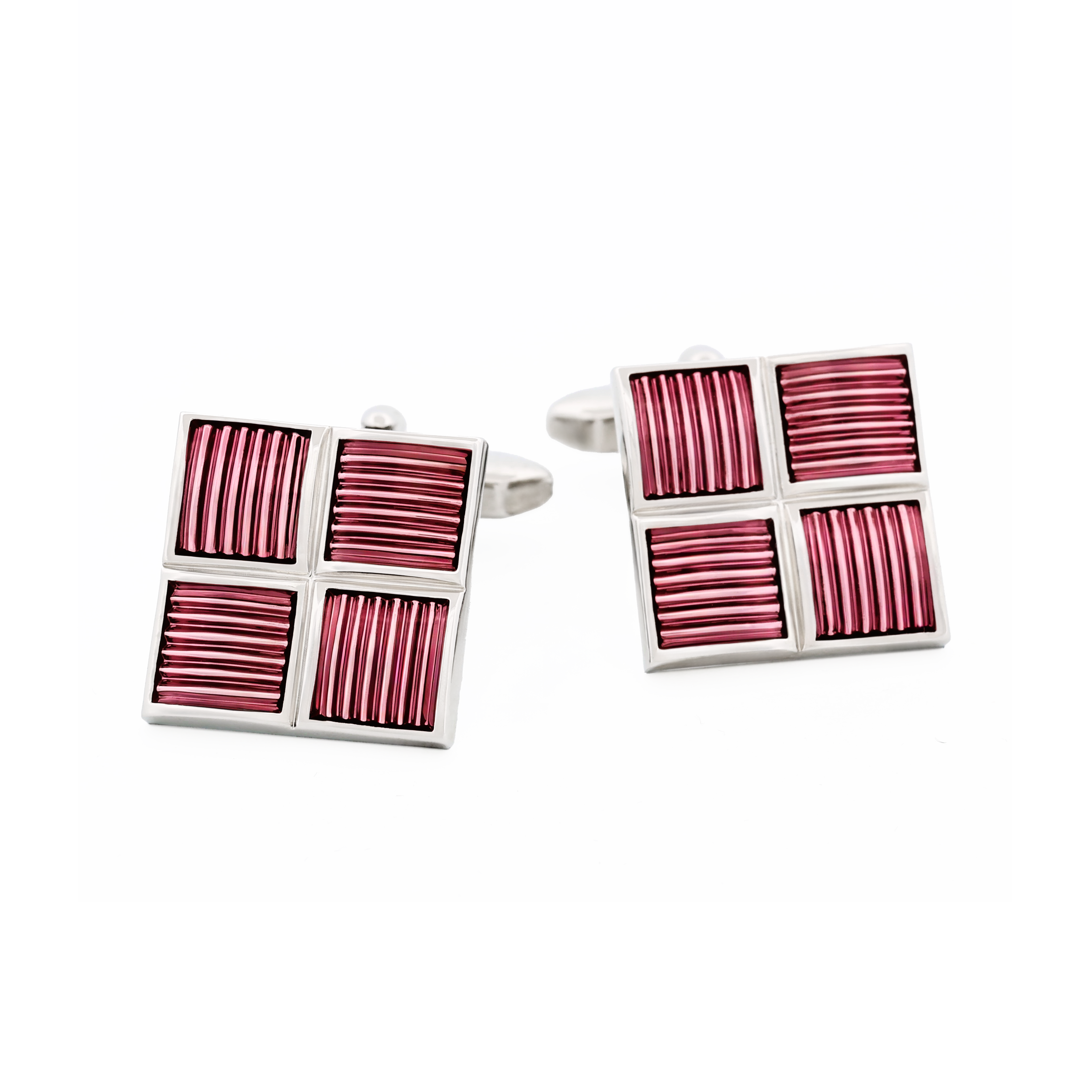 Pink Enamel Cufflinks
