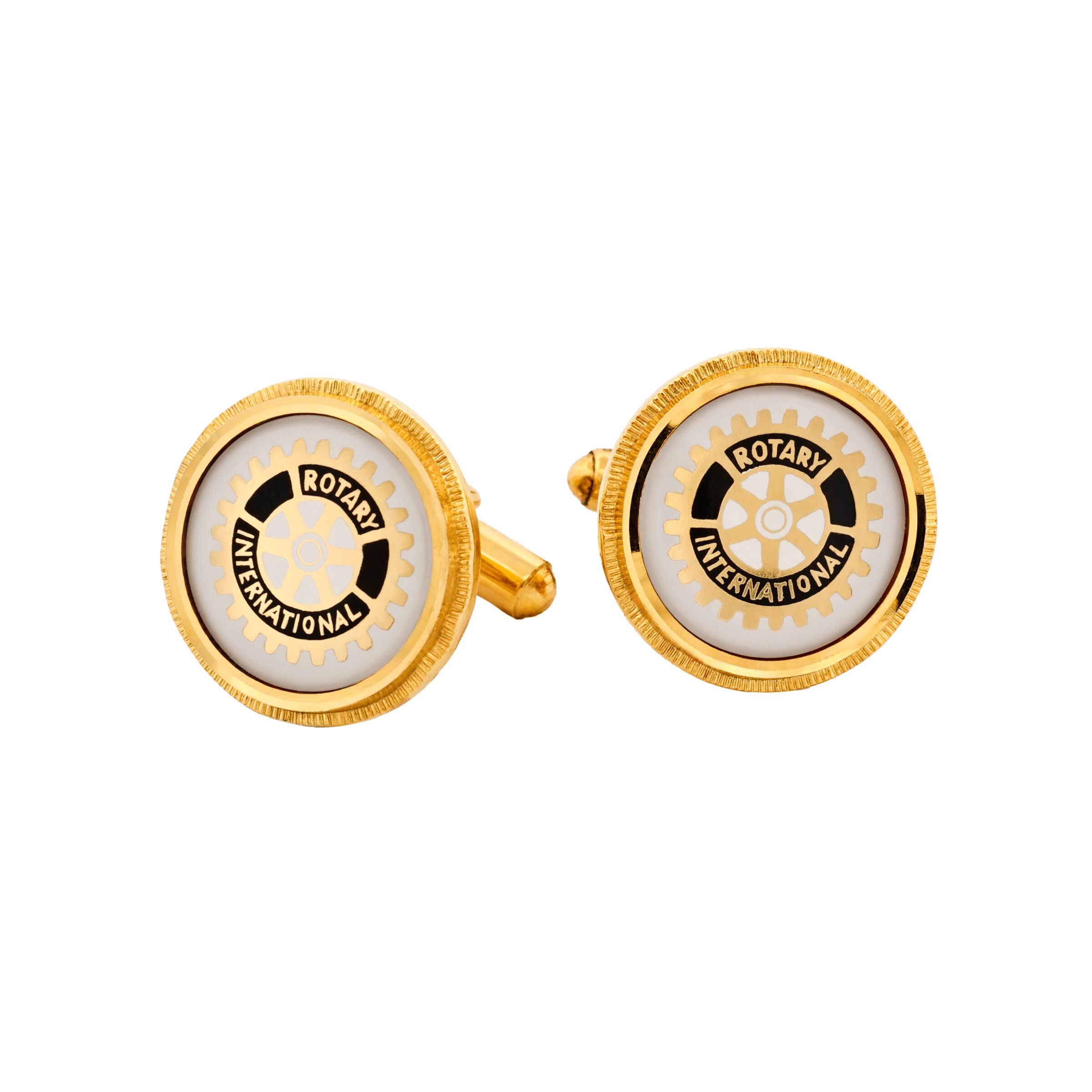 Rotary logo white cufflinks