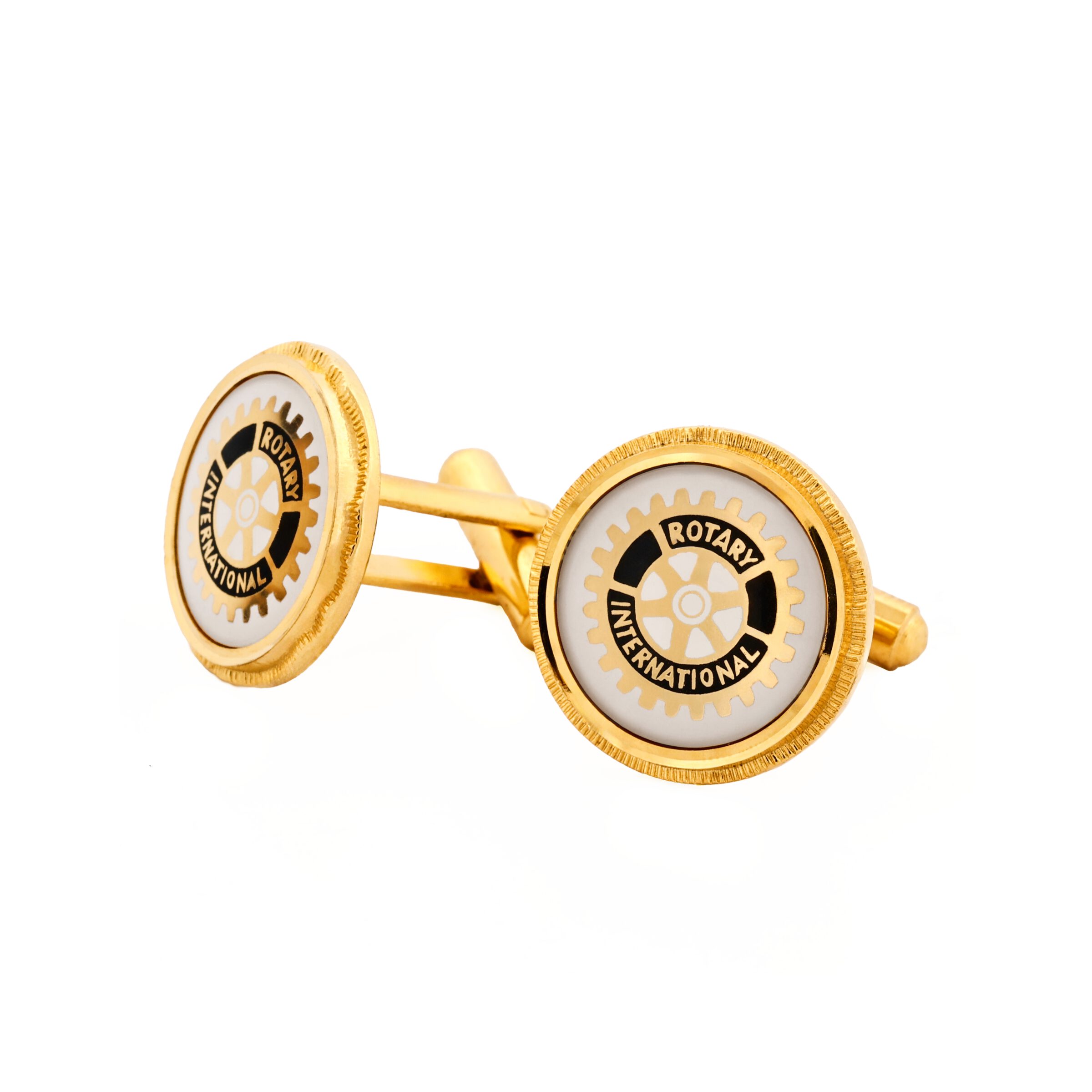 Rotary logo white cufflinks