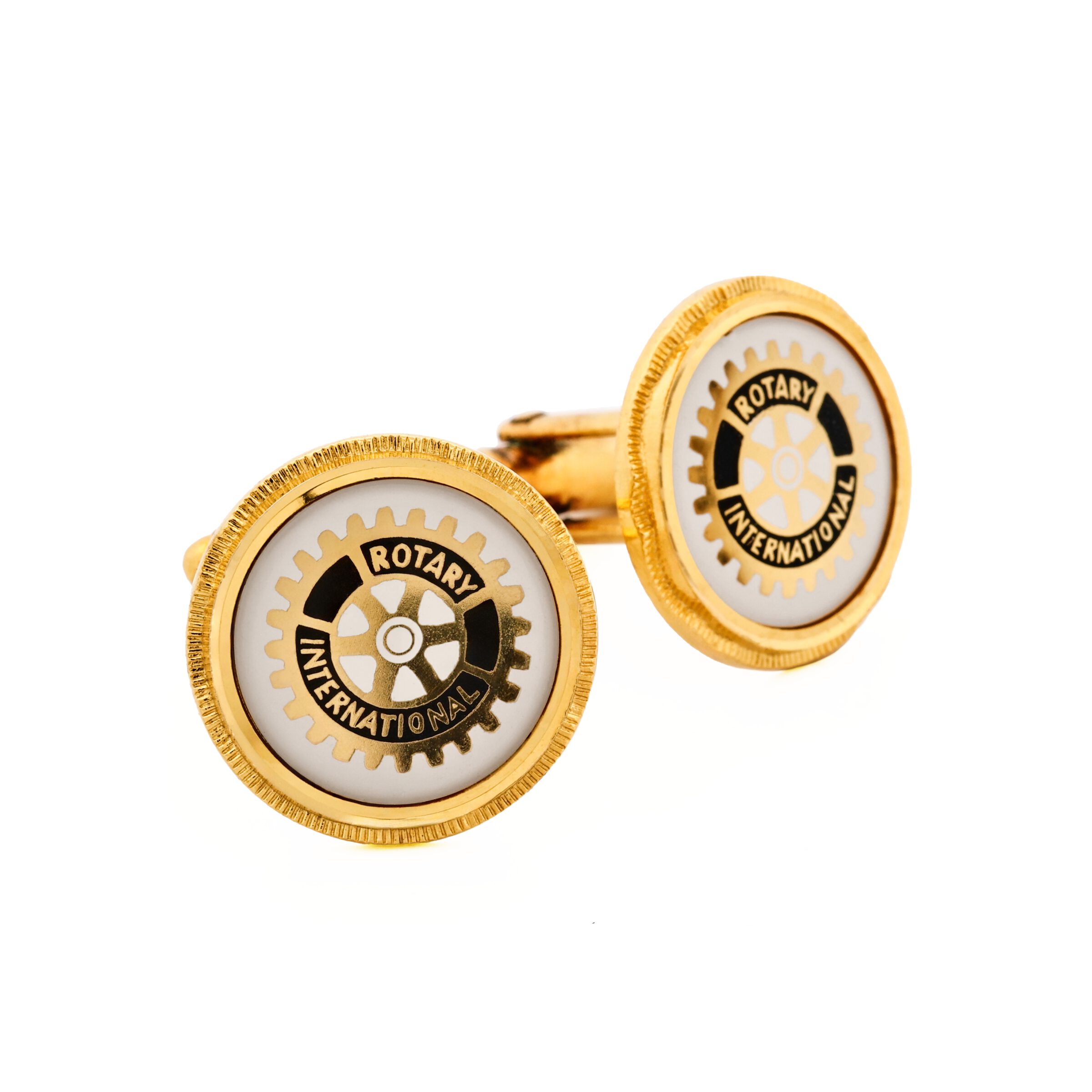 Rotary logo white cufflinks