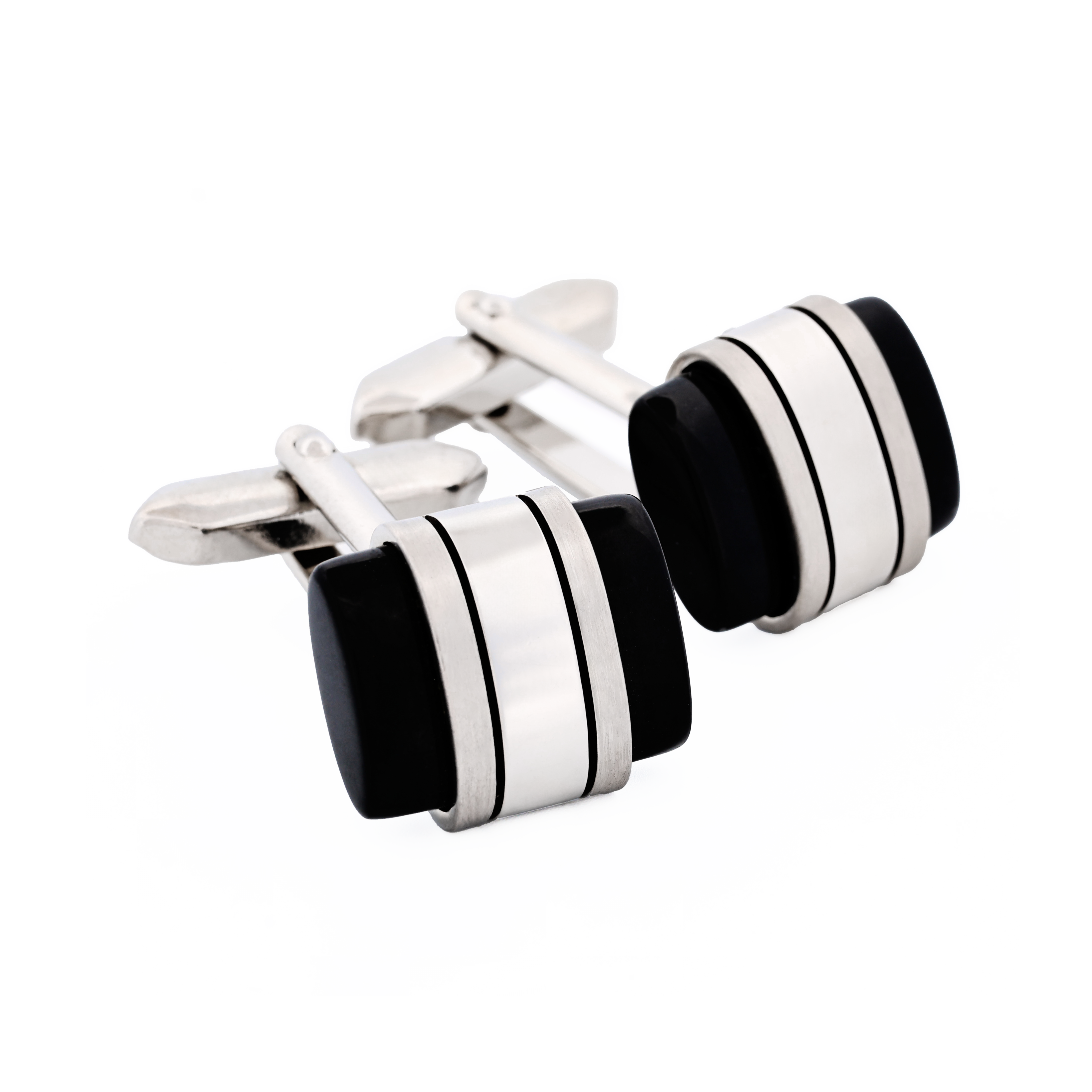 Rhodium Onyx Cufflinks