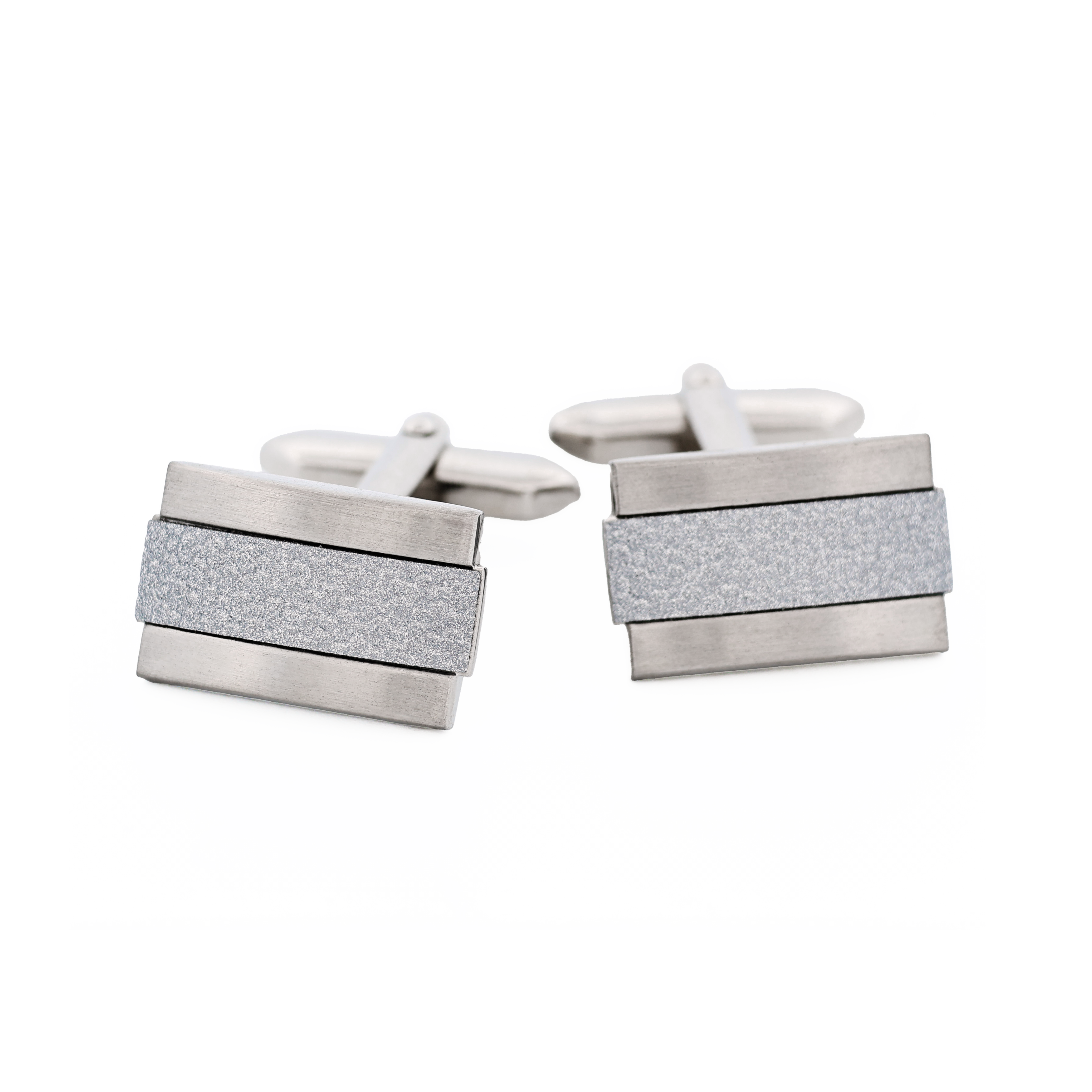 Rhodium Weave Cufflinks