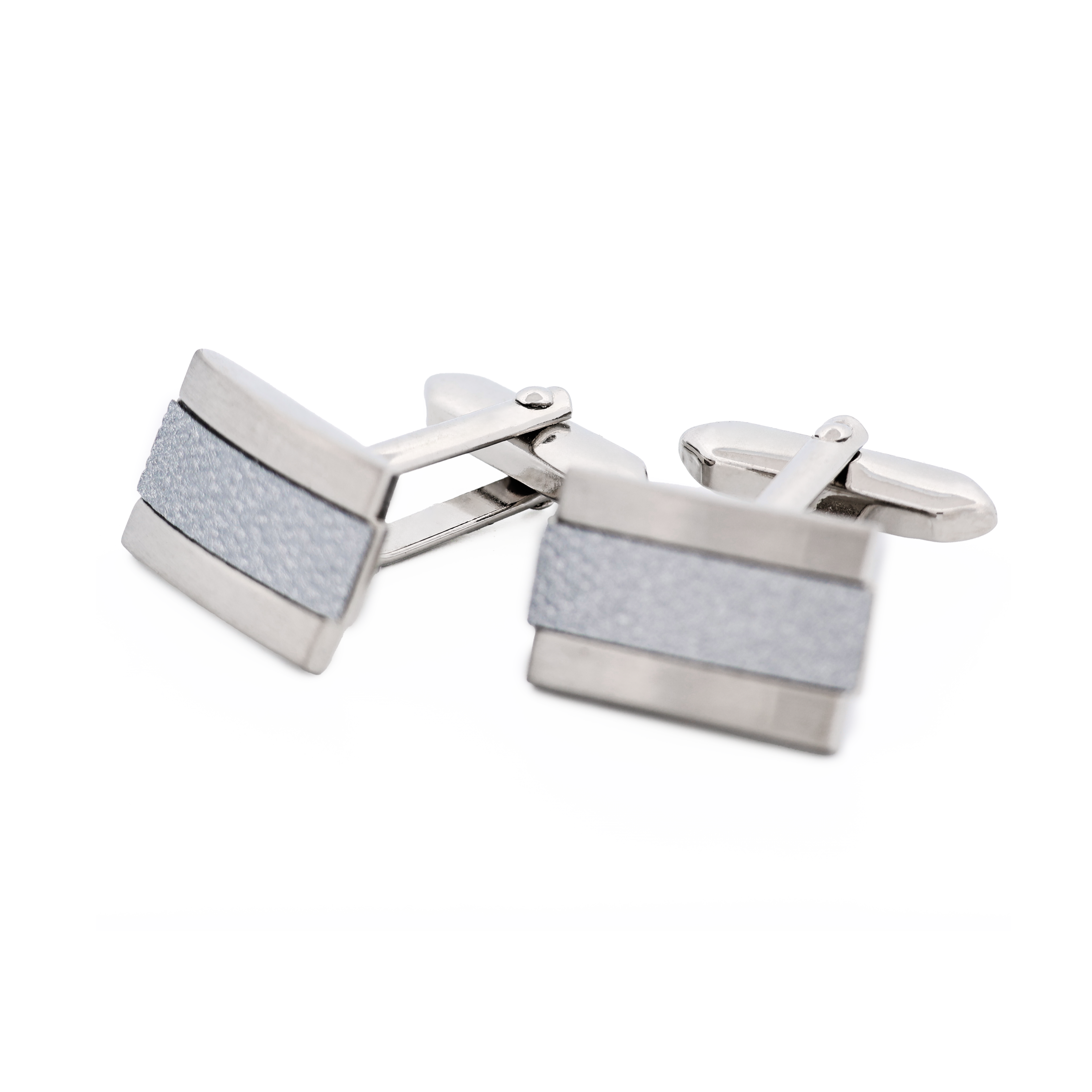 Rhodium Weave Cufflinks