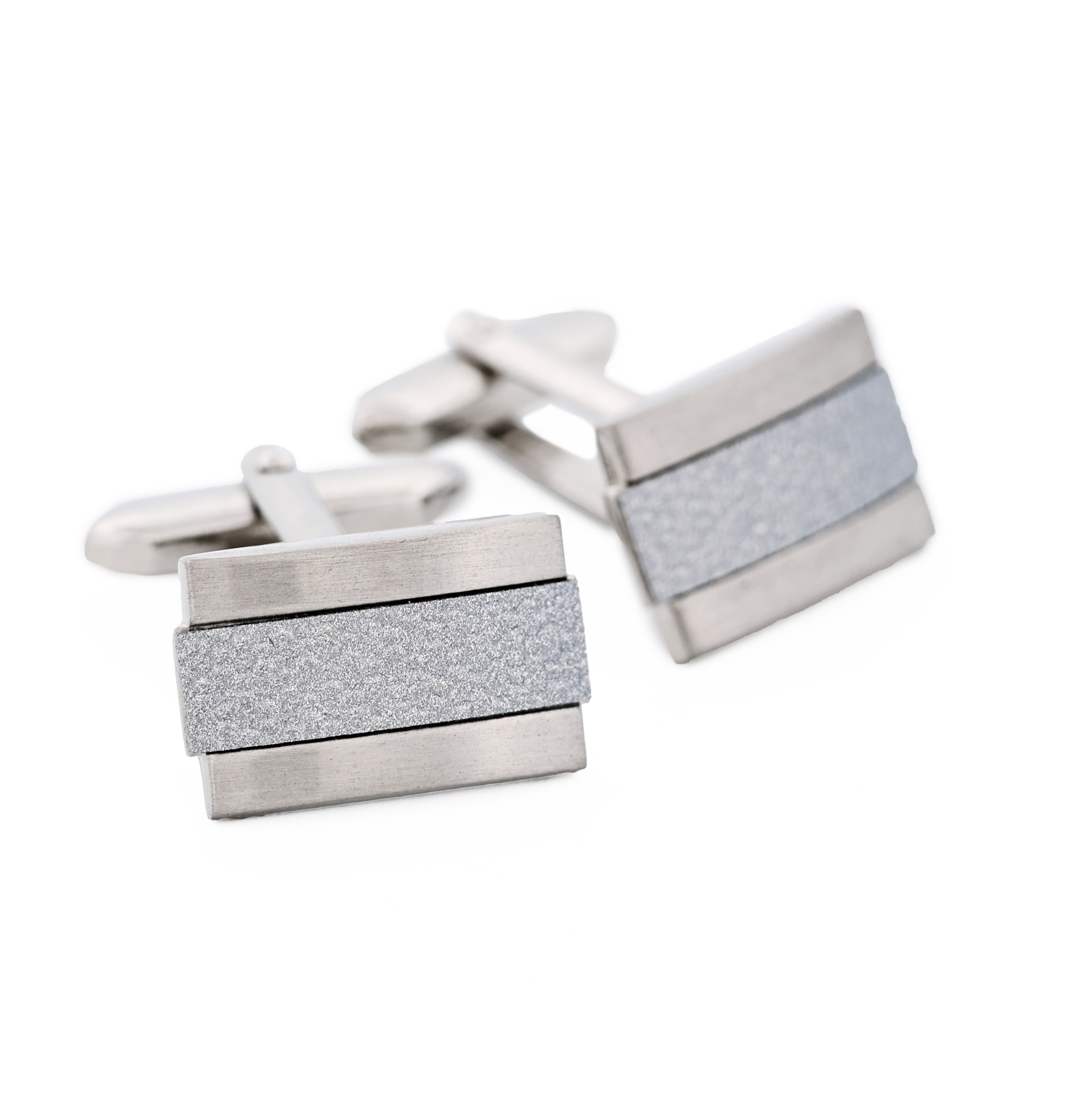 Rhodium Weave Cufflinks