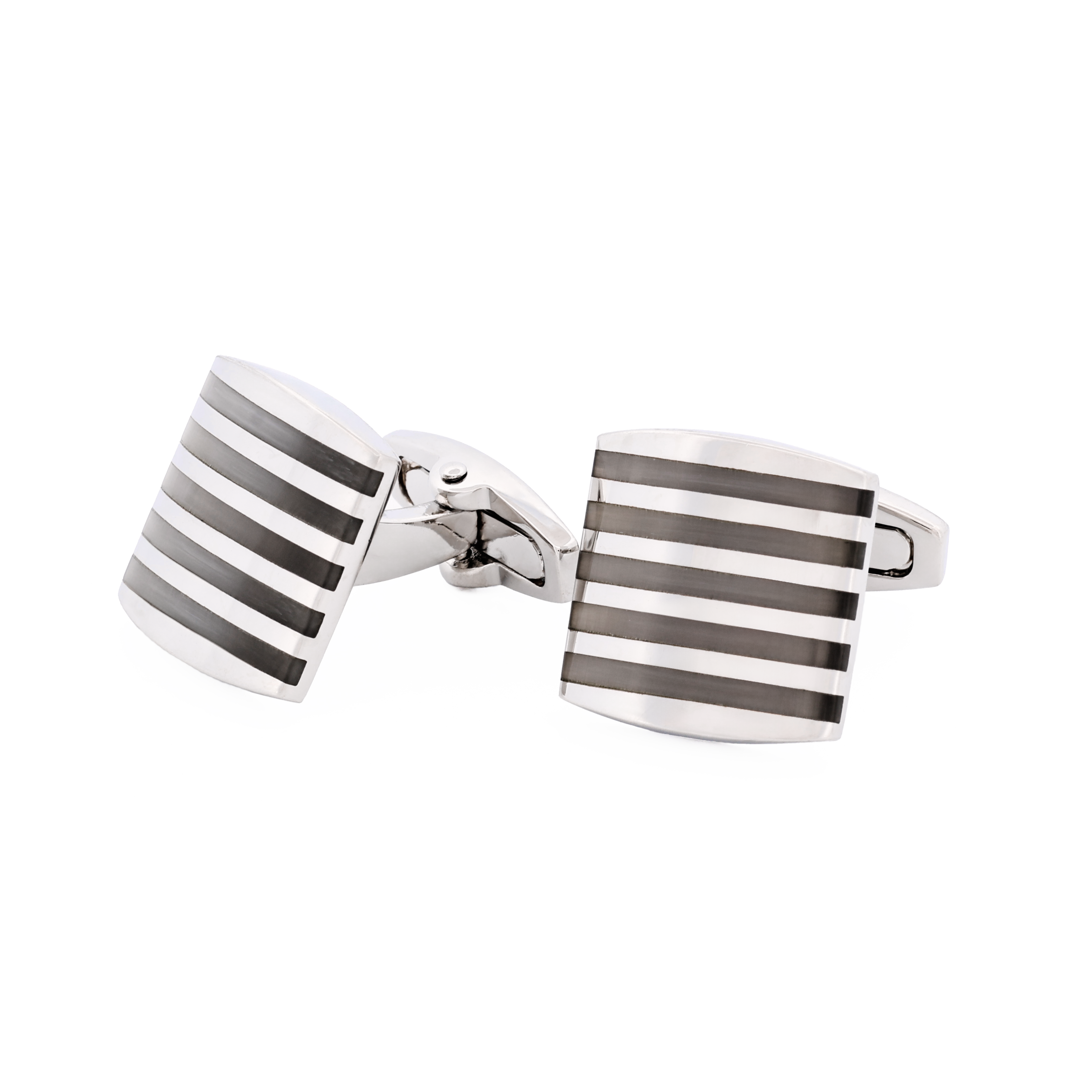 White Striped Cat's Eye Cufflinks
