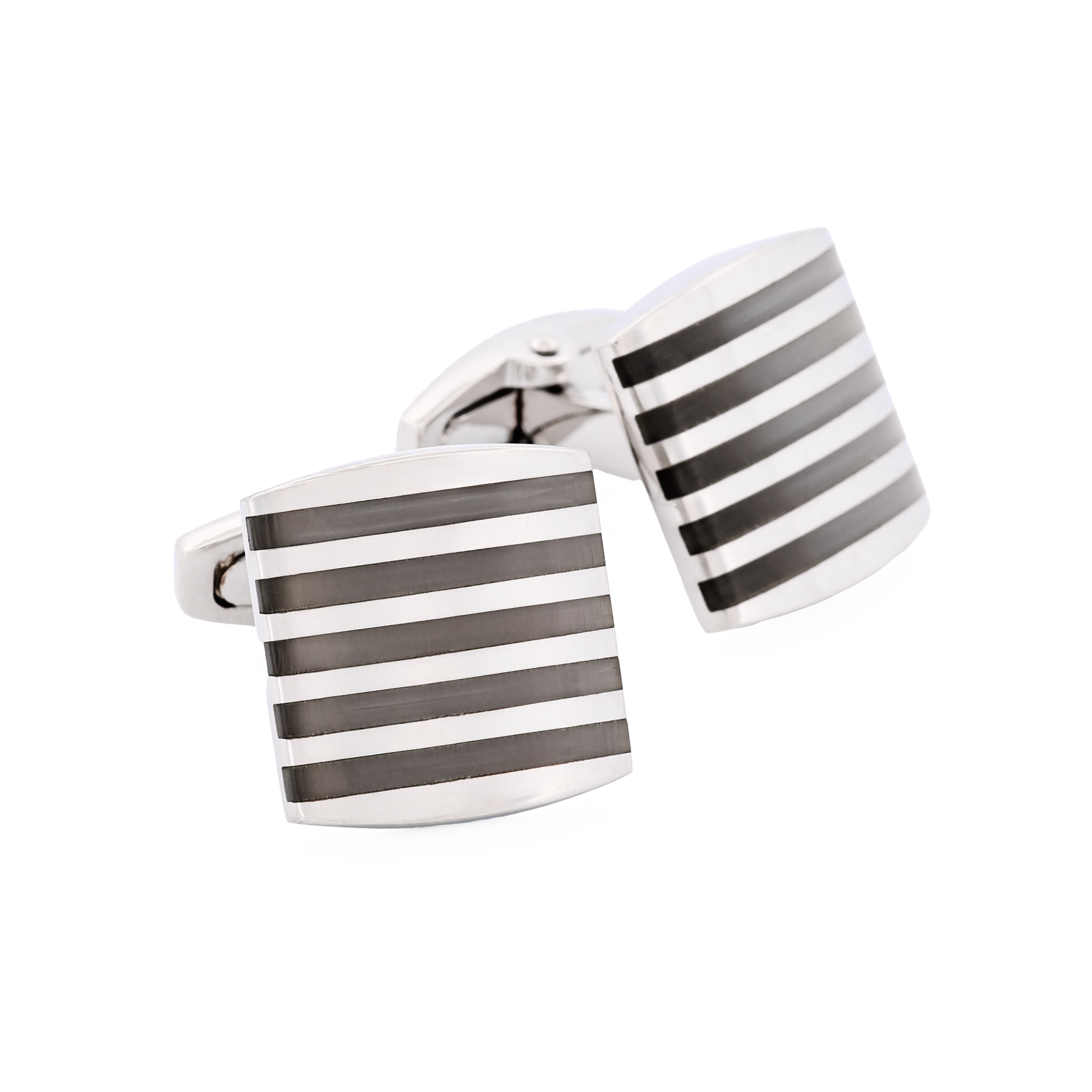 White Striped Cat's Eye Cufflinks