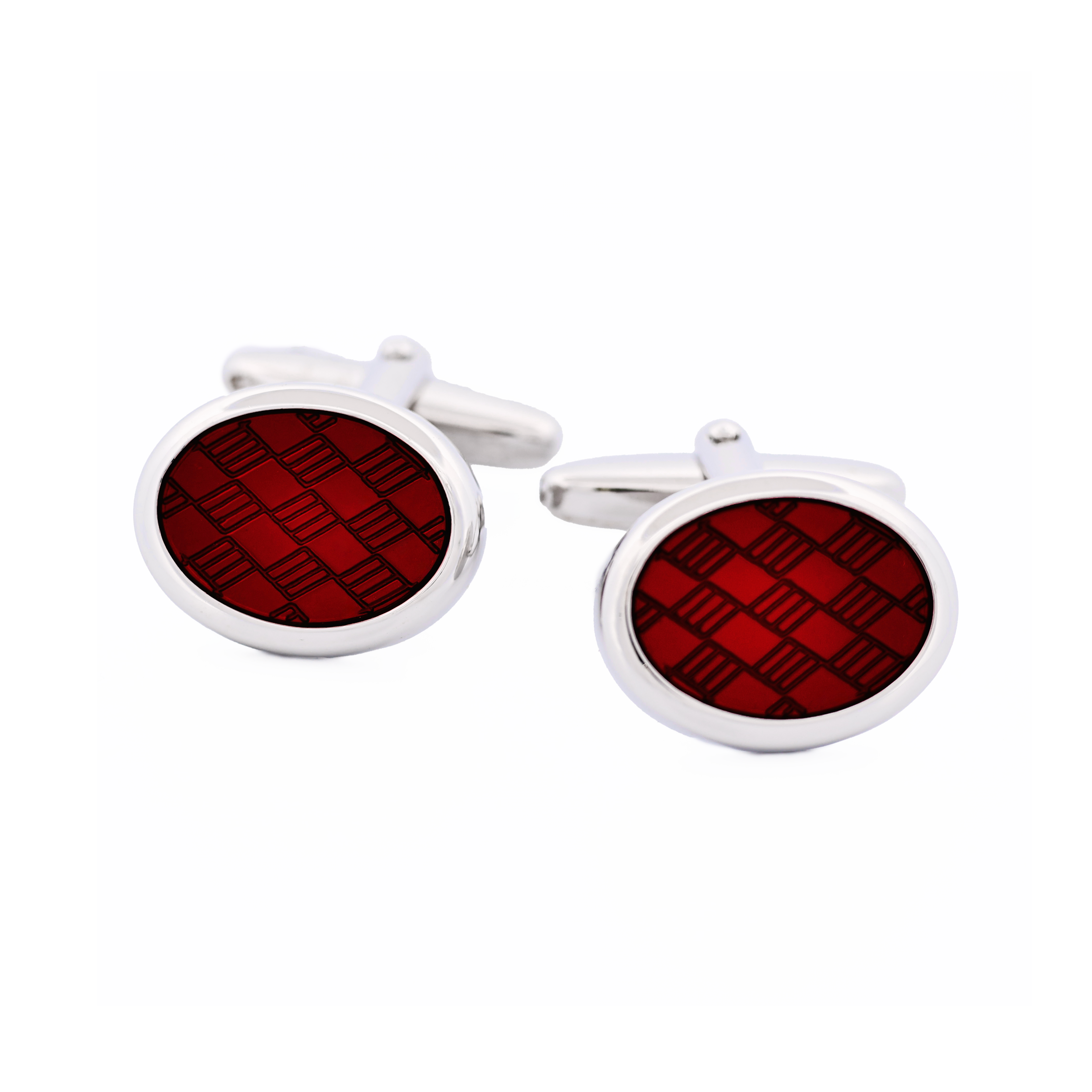 Rhodium Red Cufflinks