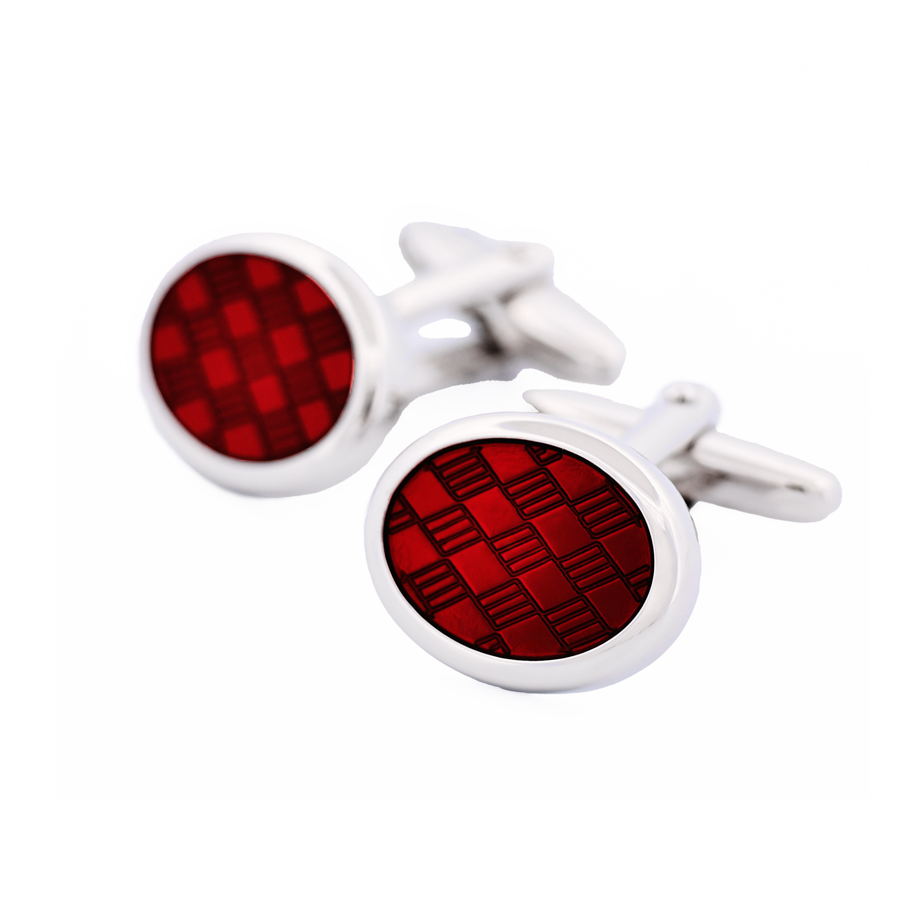 Rhodium Red Cufflinks
