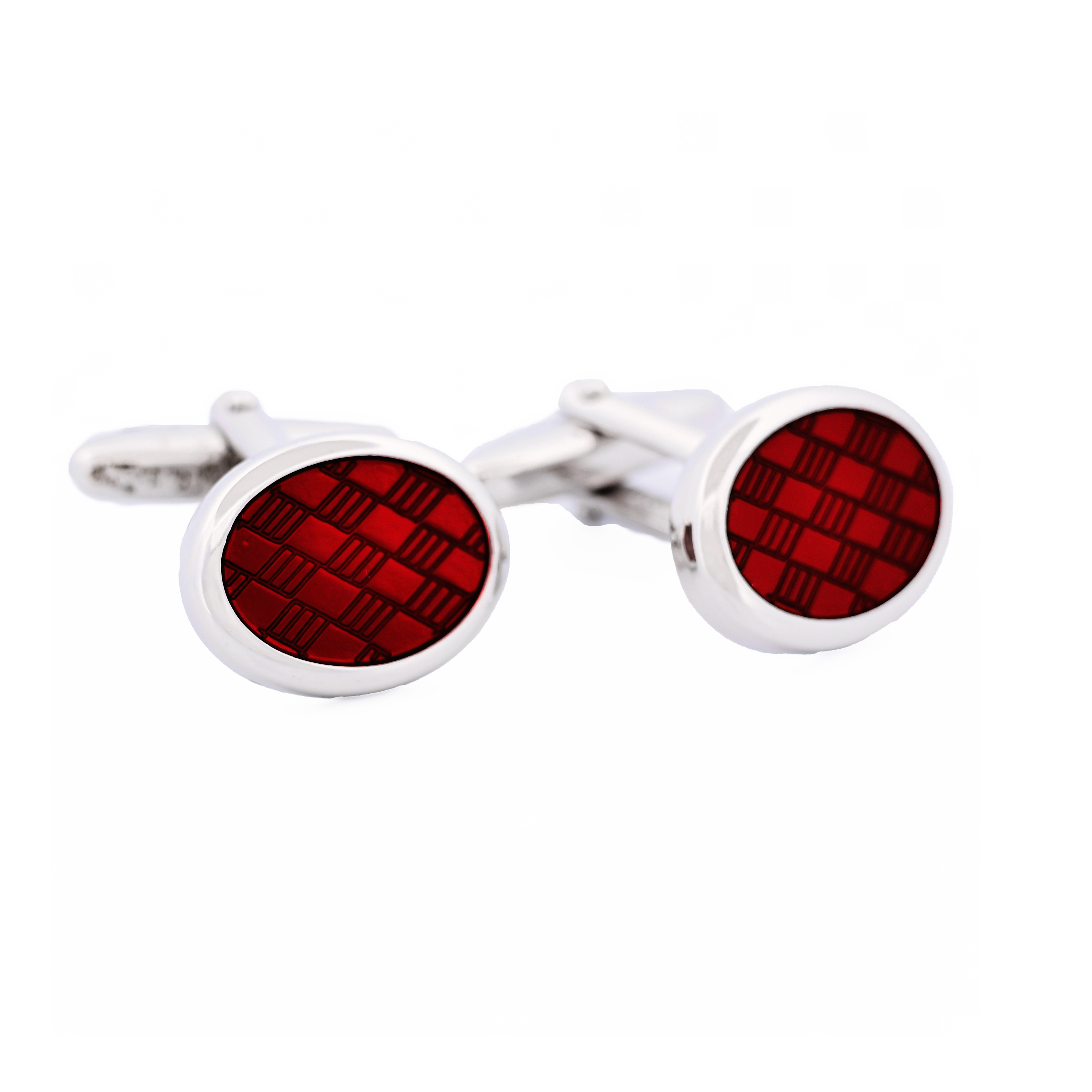 Rhodium Red Cufflinks