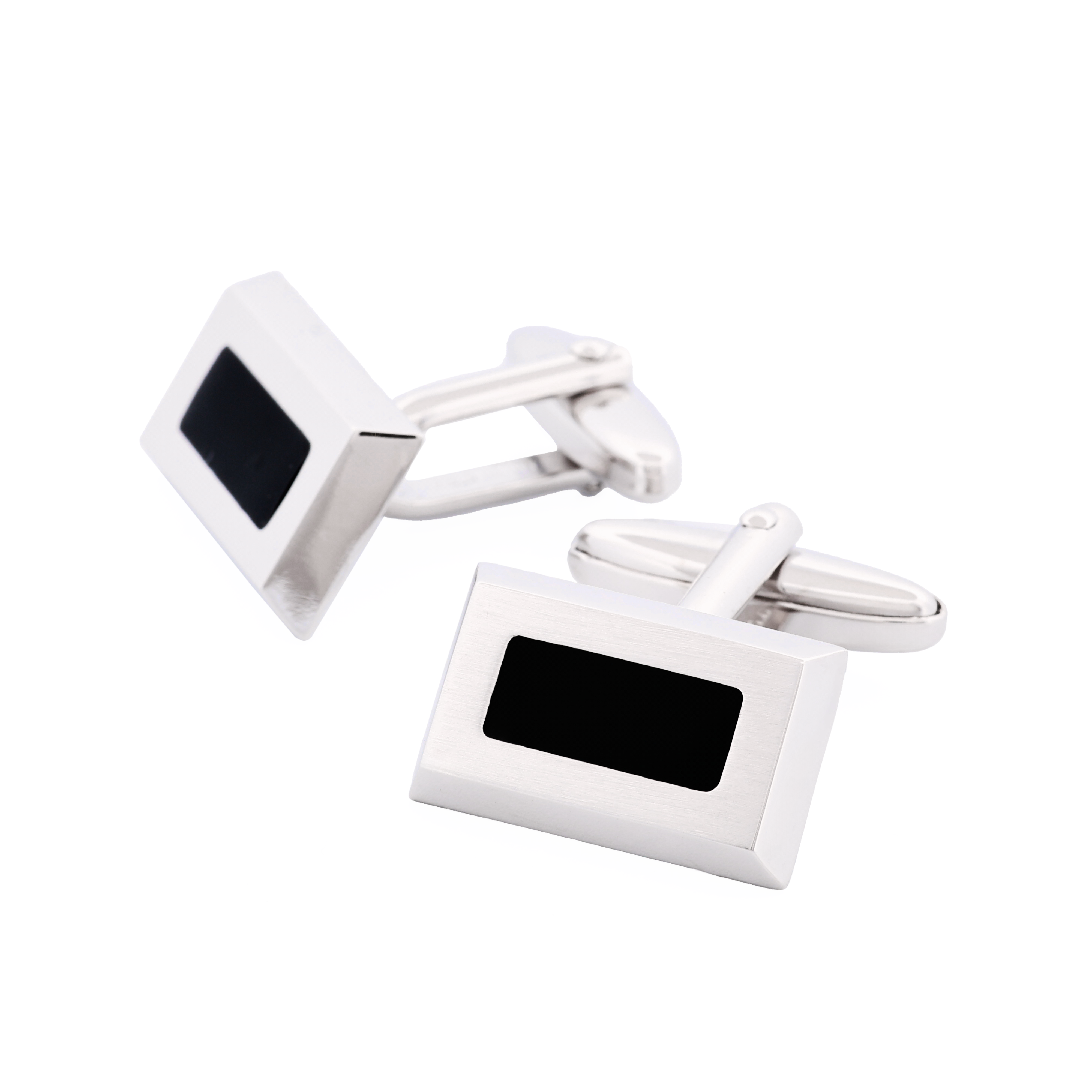 Rhodium Lack Schwarz Cufflinks