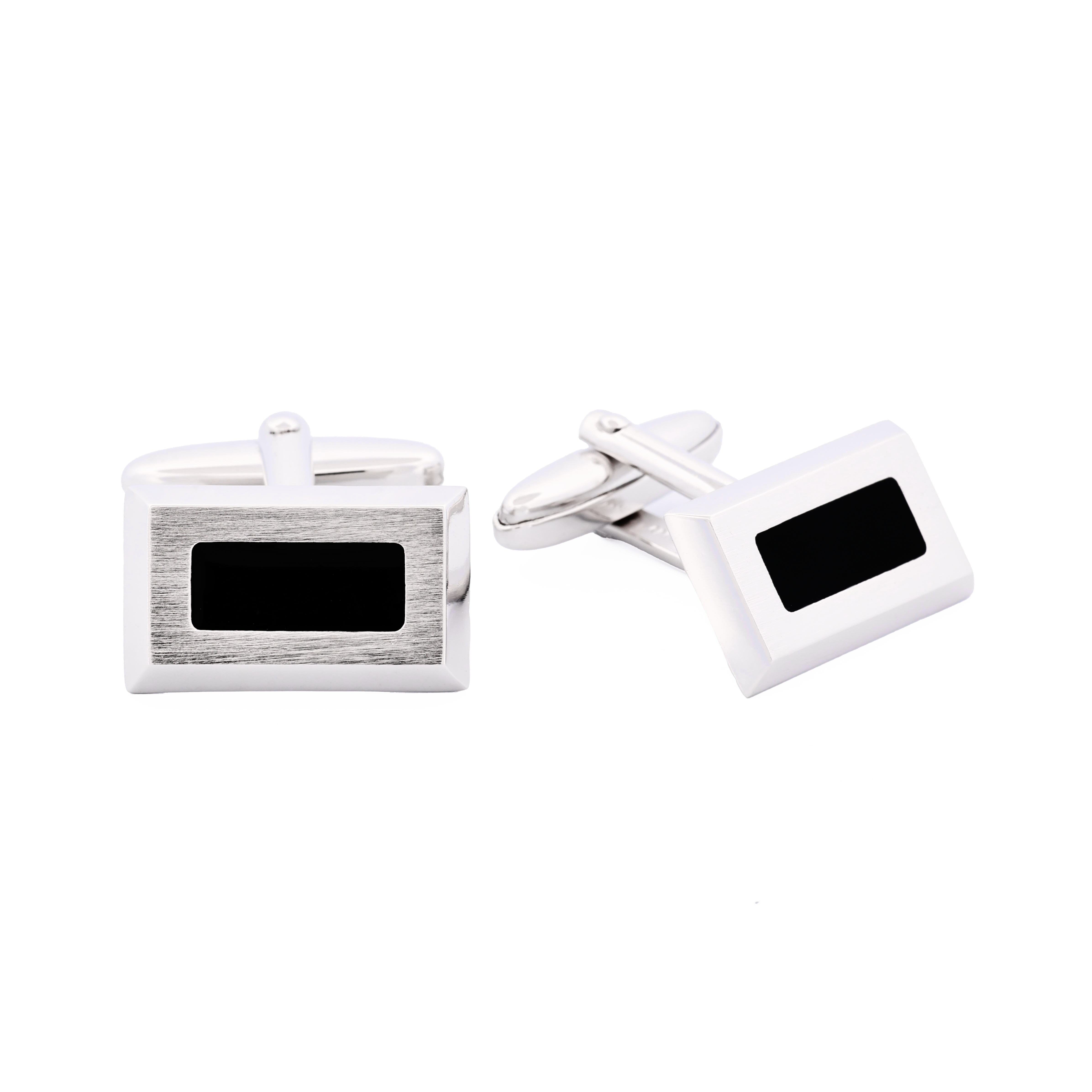Rhodium Lack Schwarz Cufflinks
