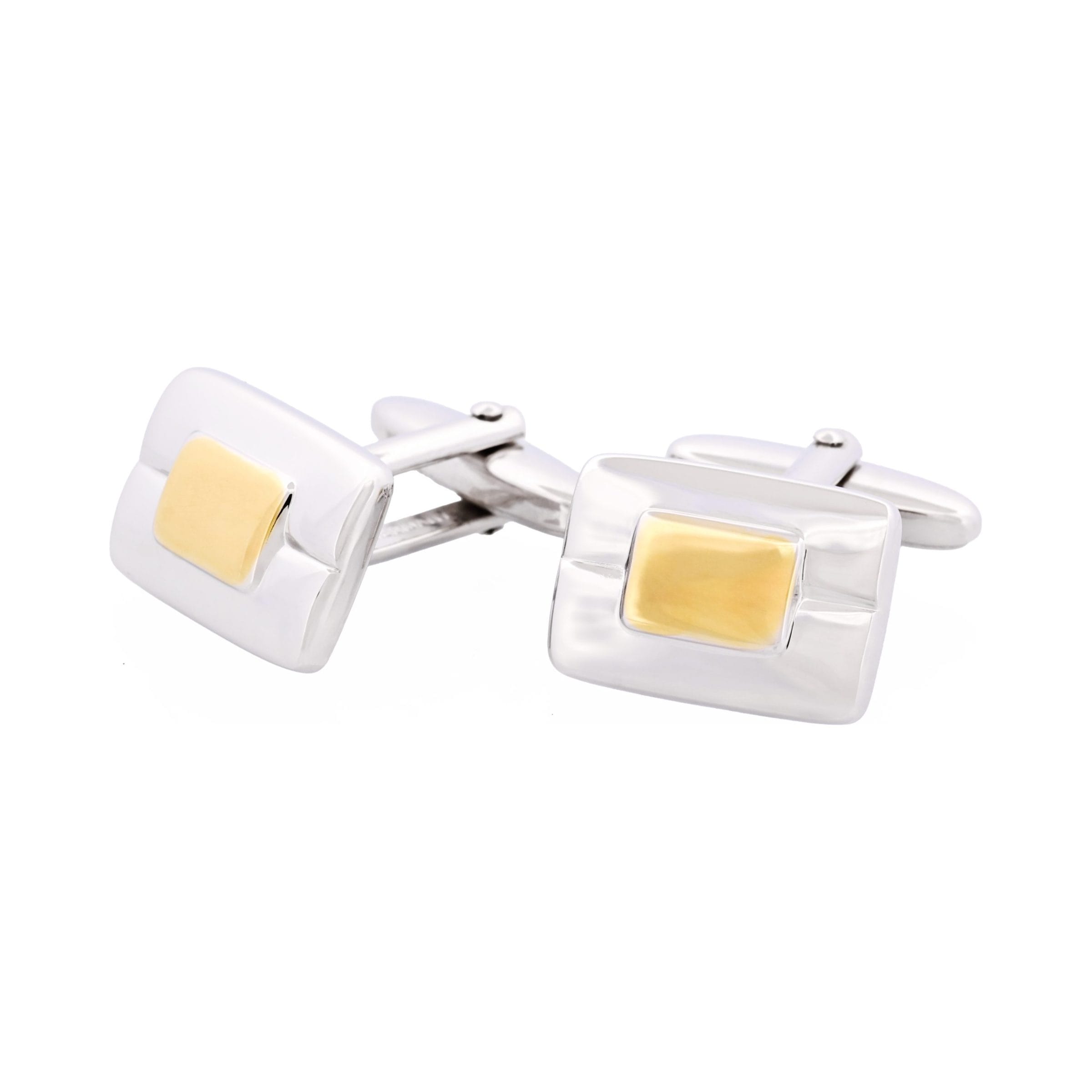 Rhodium & Gold Centre Plated Cufflinks