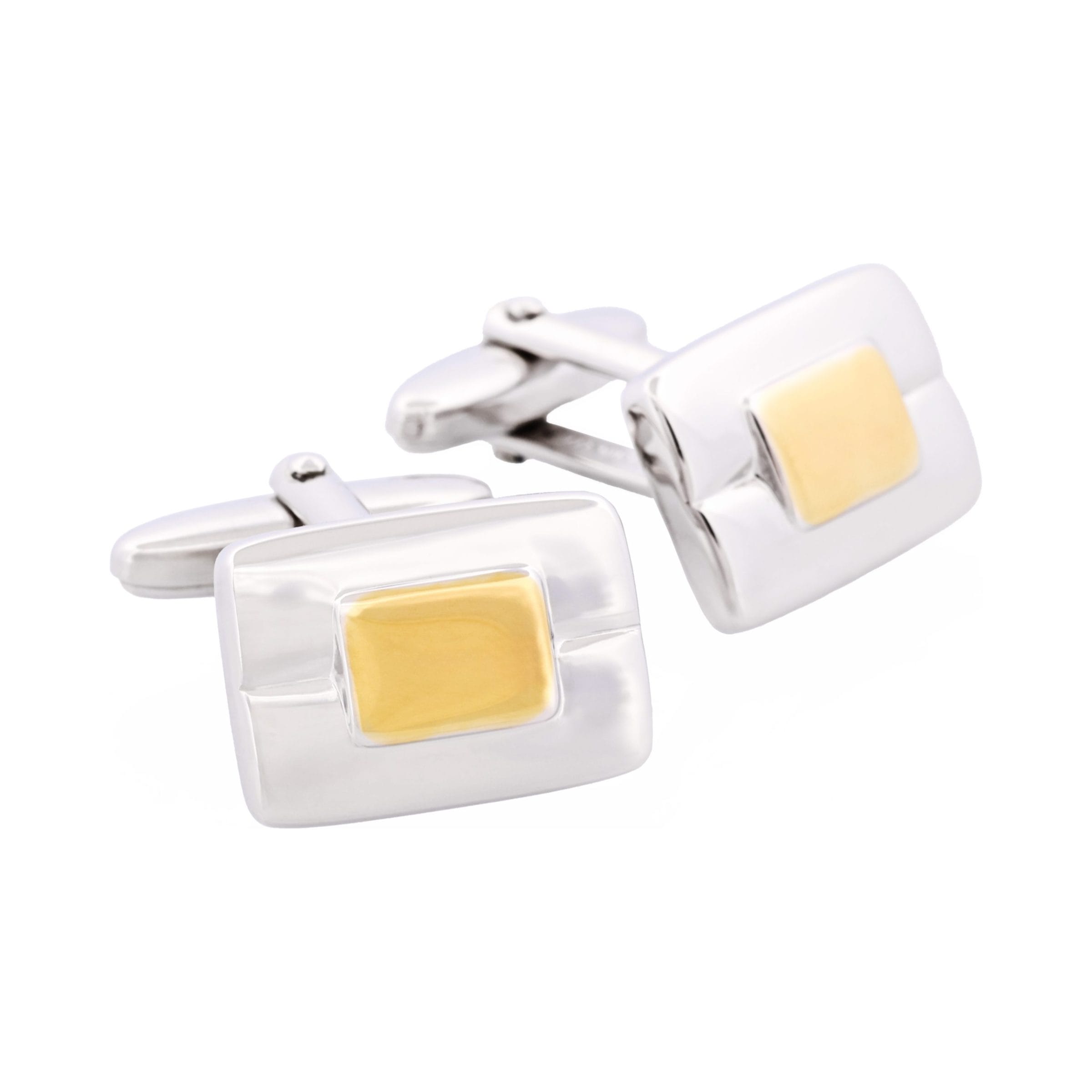 Rhodium & Gold Centre Plated Cufflinks