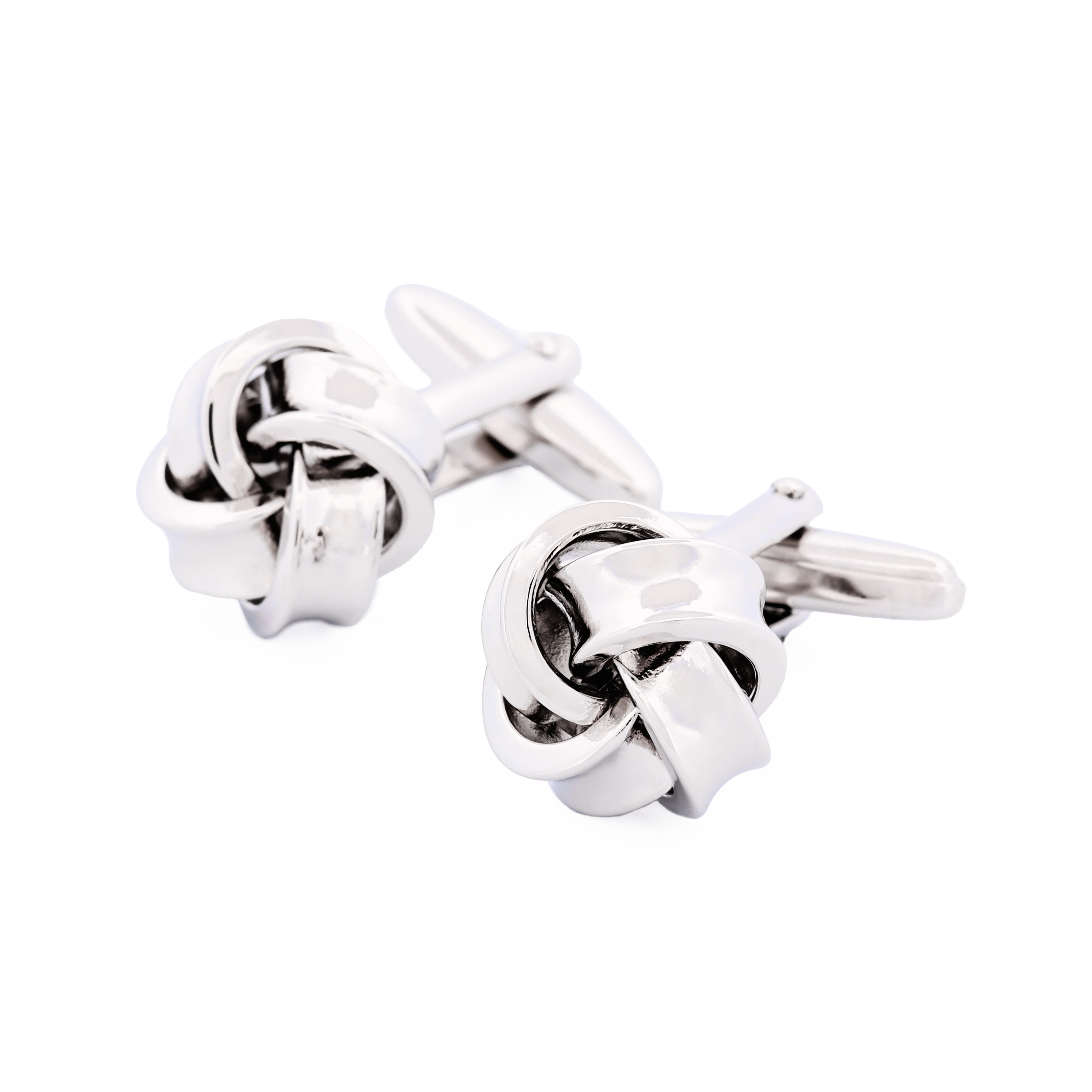 Rhodium Plated Knot Cufflinks