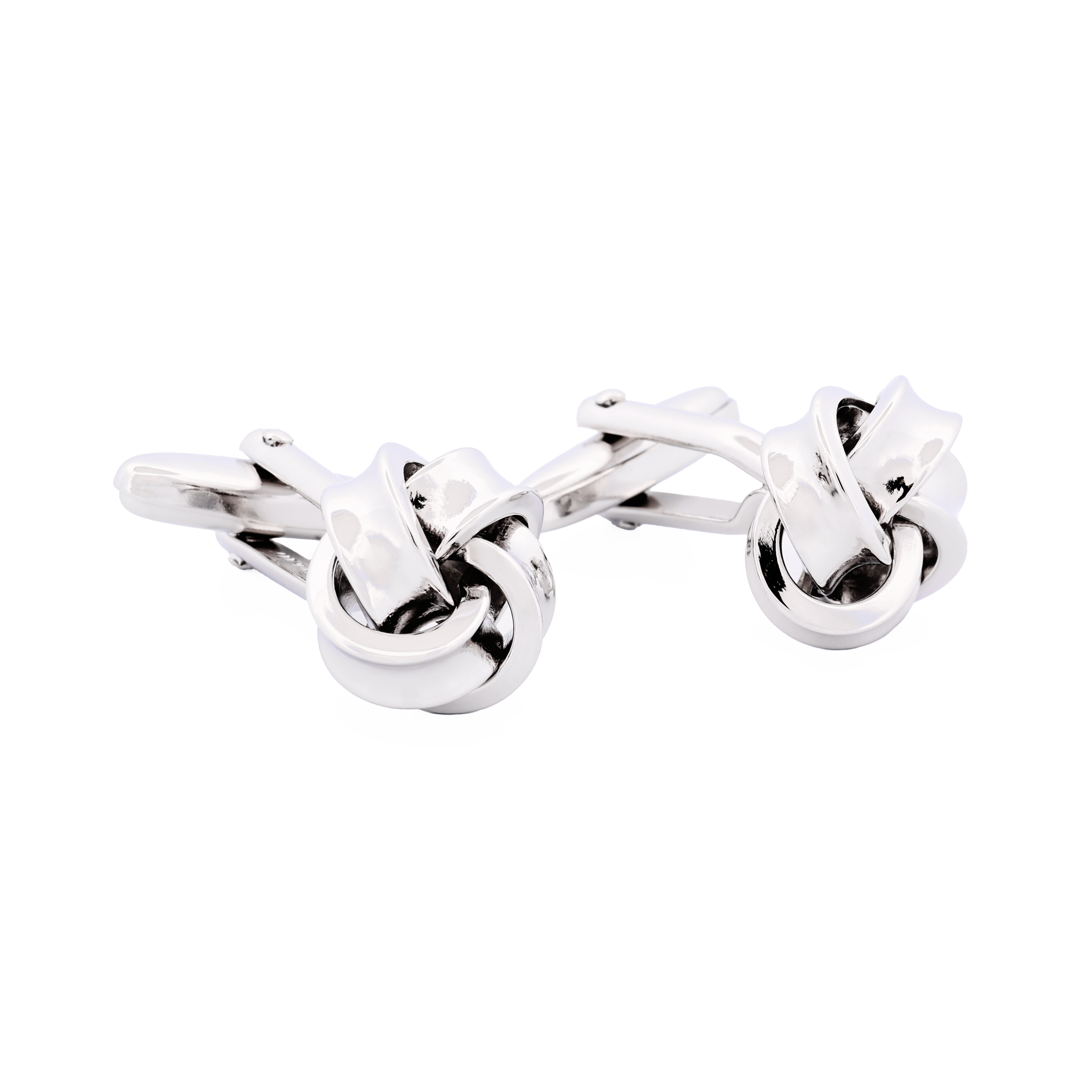 Rhodium Plated Knot Cufflinks