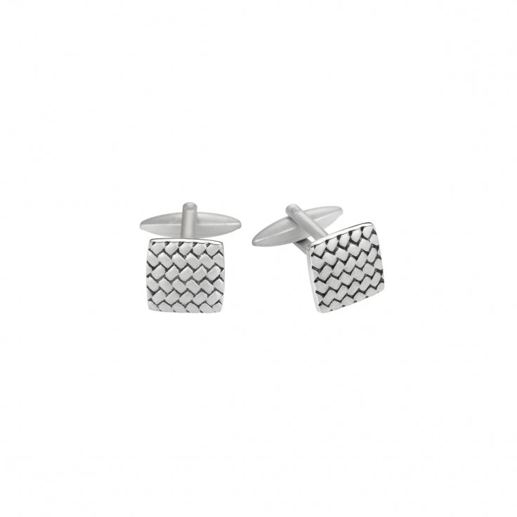 Stainless Steel Sandblasted Tyre Pattern Cufflinks