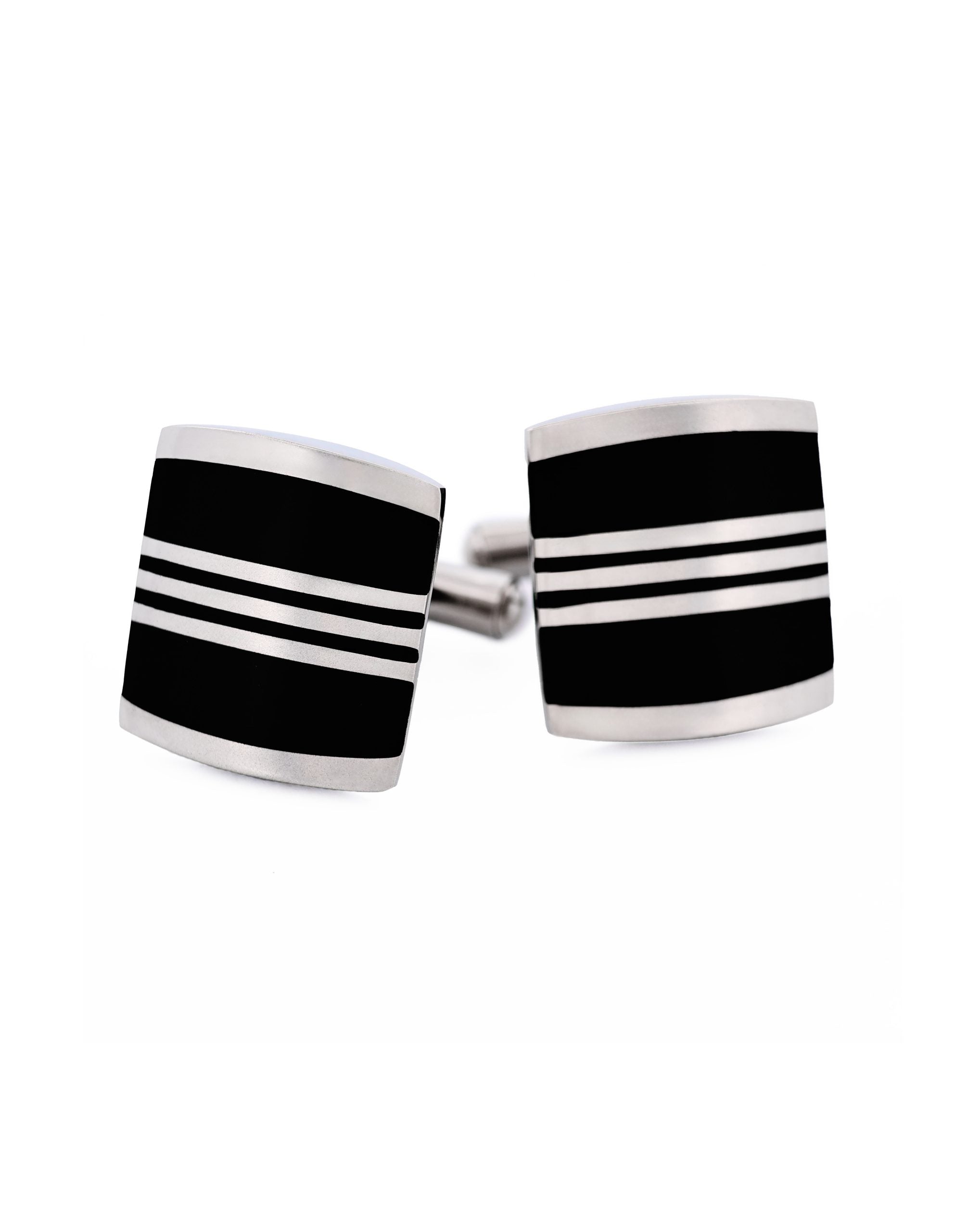 Stainless Steel Black Cufflinks