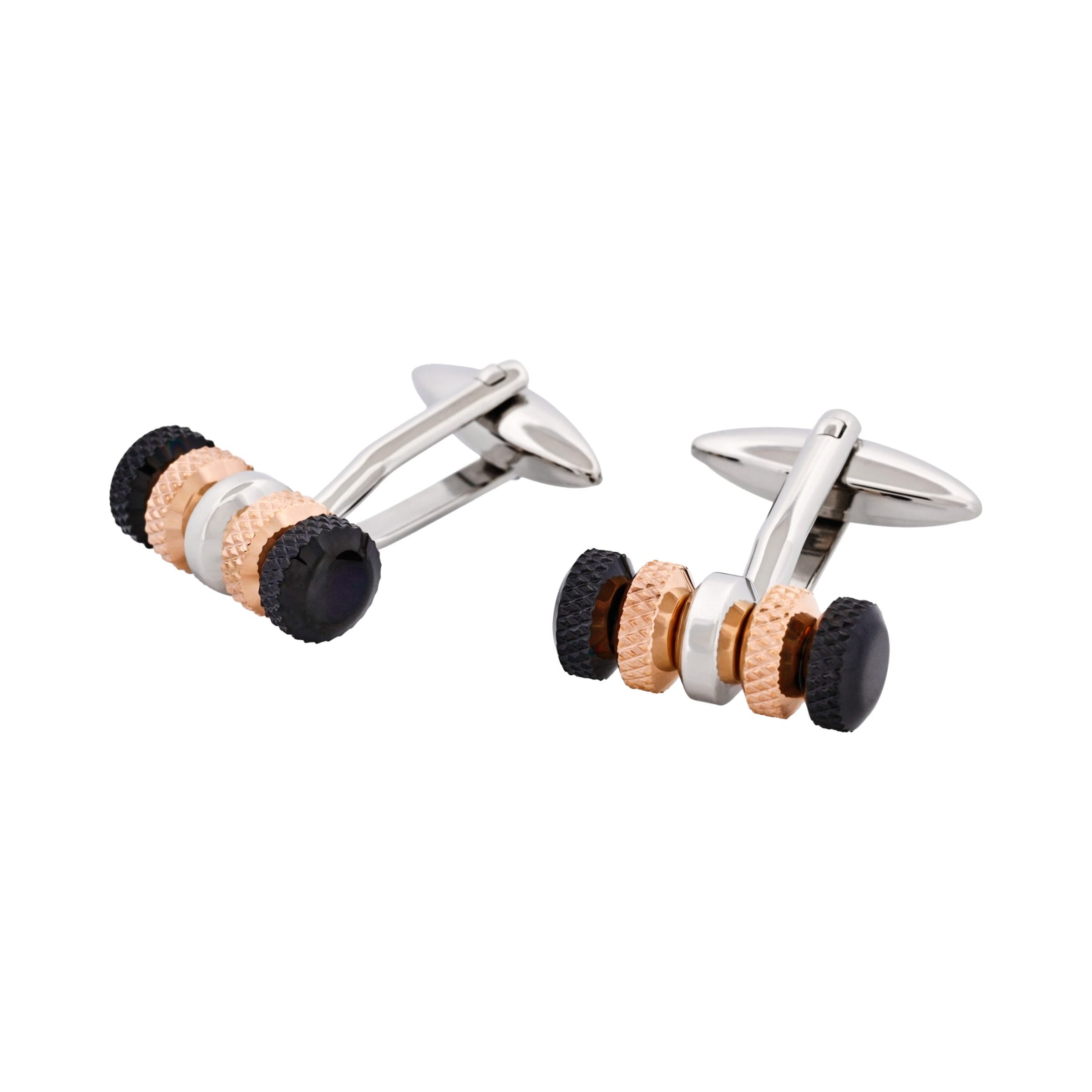 Ion Plated Black Rose Gold Steel Cufflinks