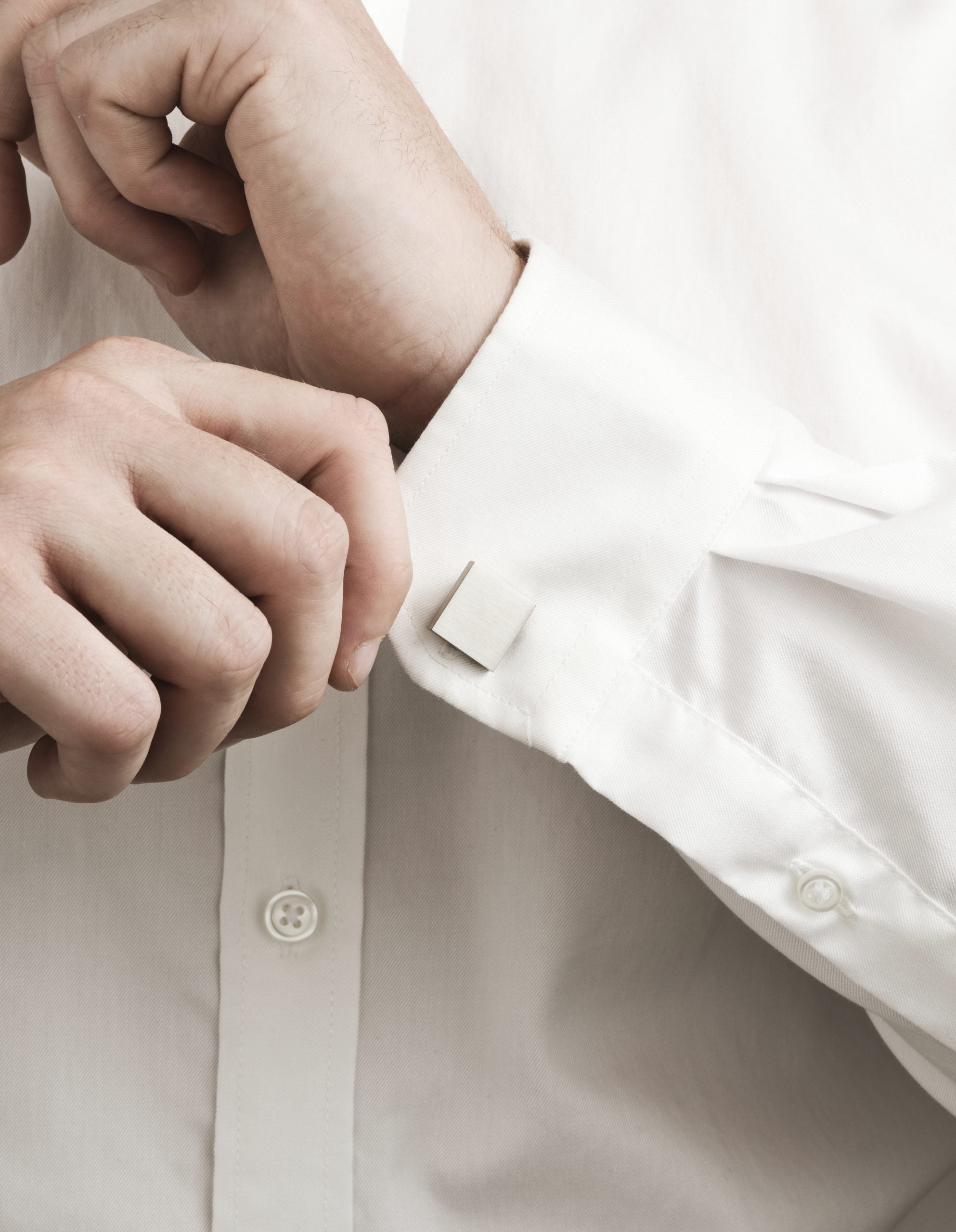 Brushed Stainless Steel Square Cufflinks