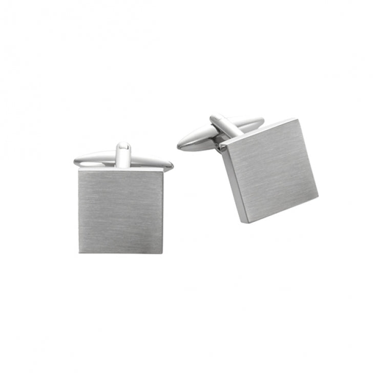 Brushed Stainless Steel Square Cufflinks