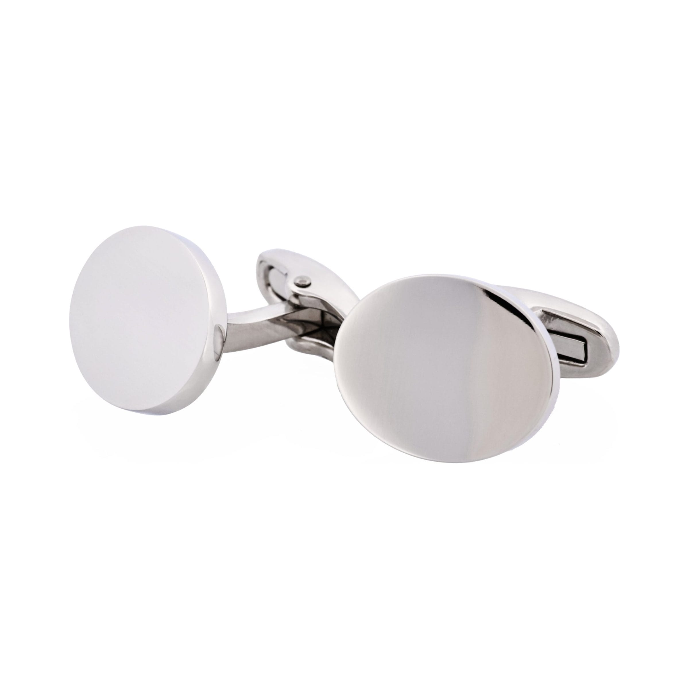 Polished Stainless Steel Oval Cufflinks