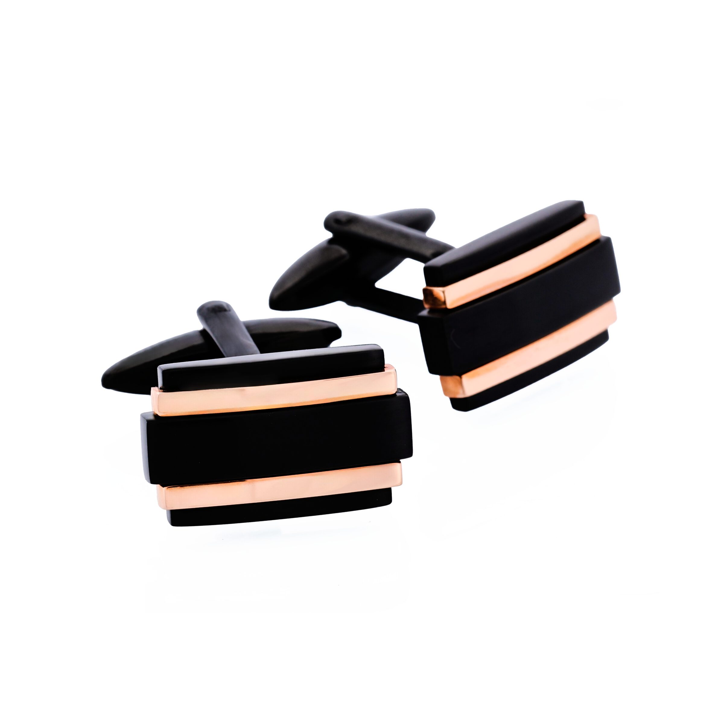 Ion Plated Black Rose Gold Steel Cufflinks