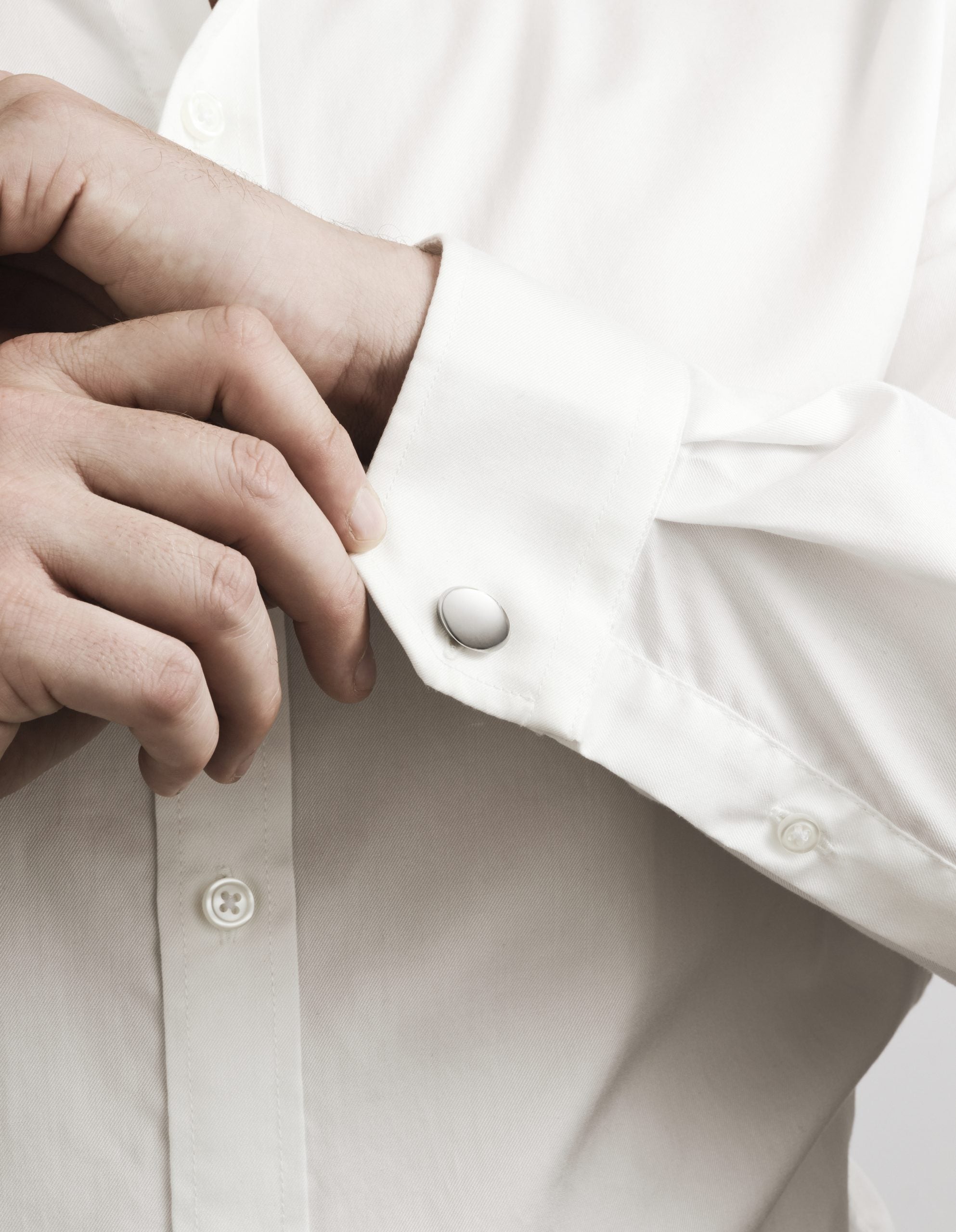 Polished Oval Stainless Steel Cuff Links