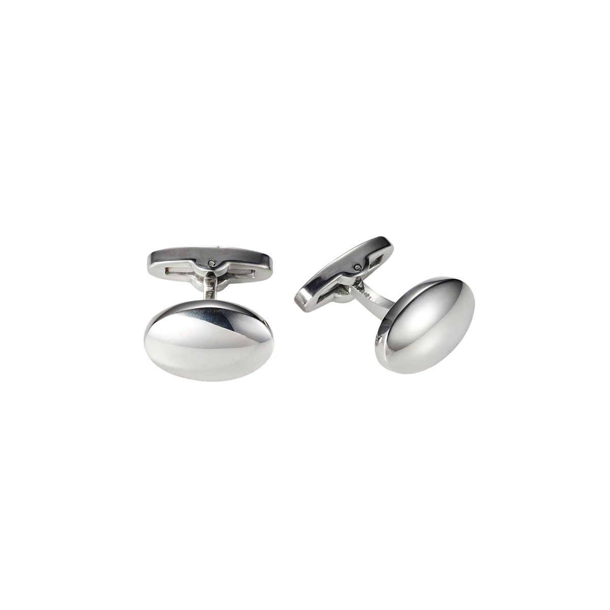 Polished Oval Stainless Steel Cuff Links