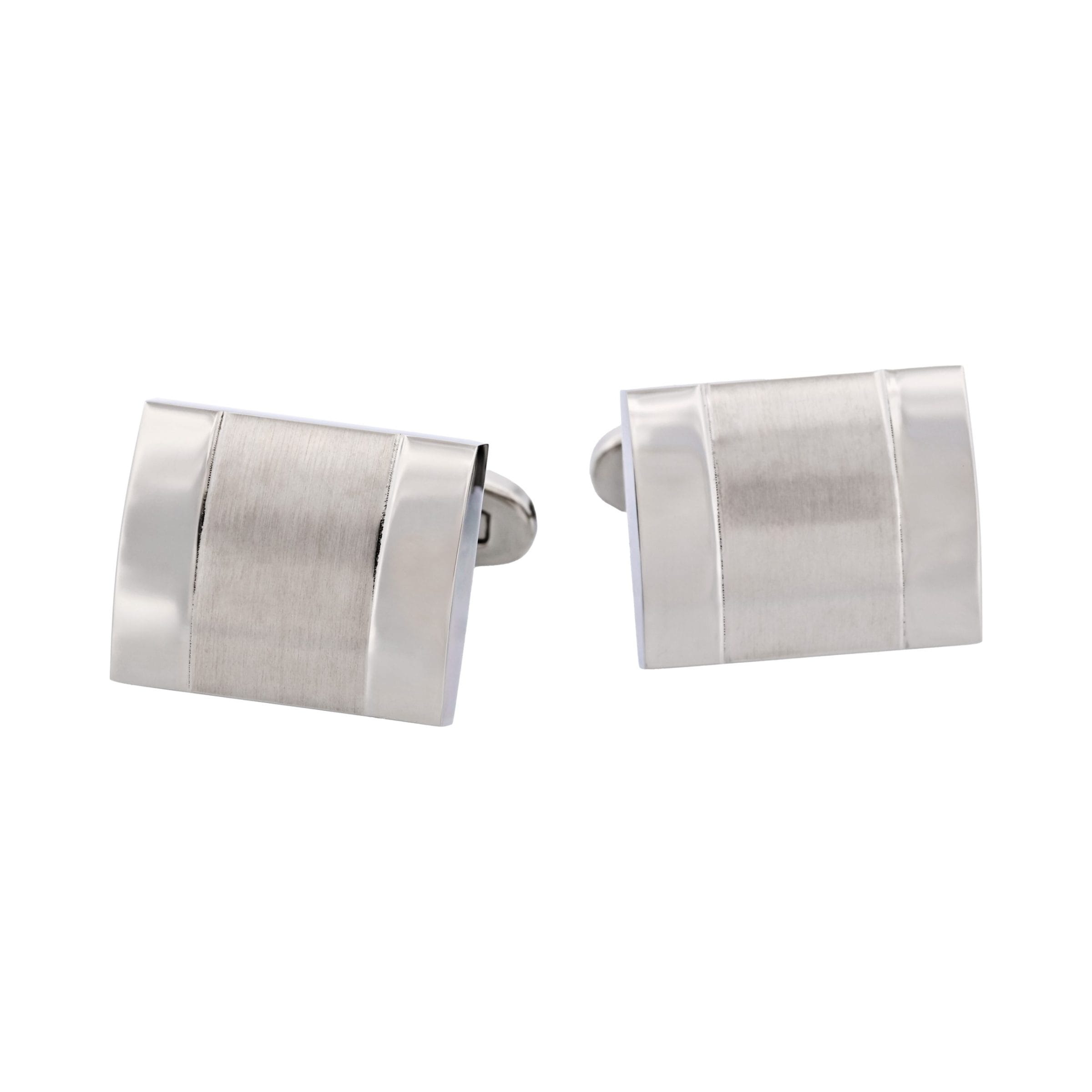 Brushed & Polished Stainless Steel Cufflinks