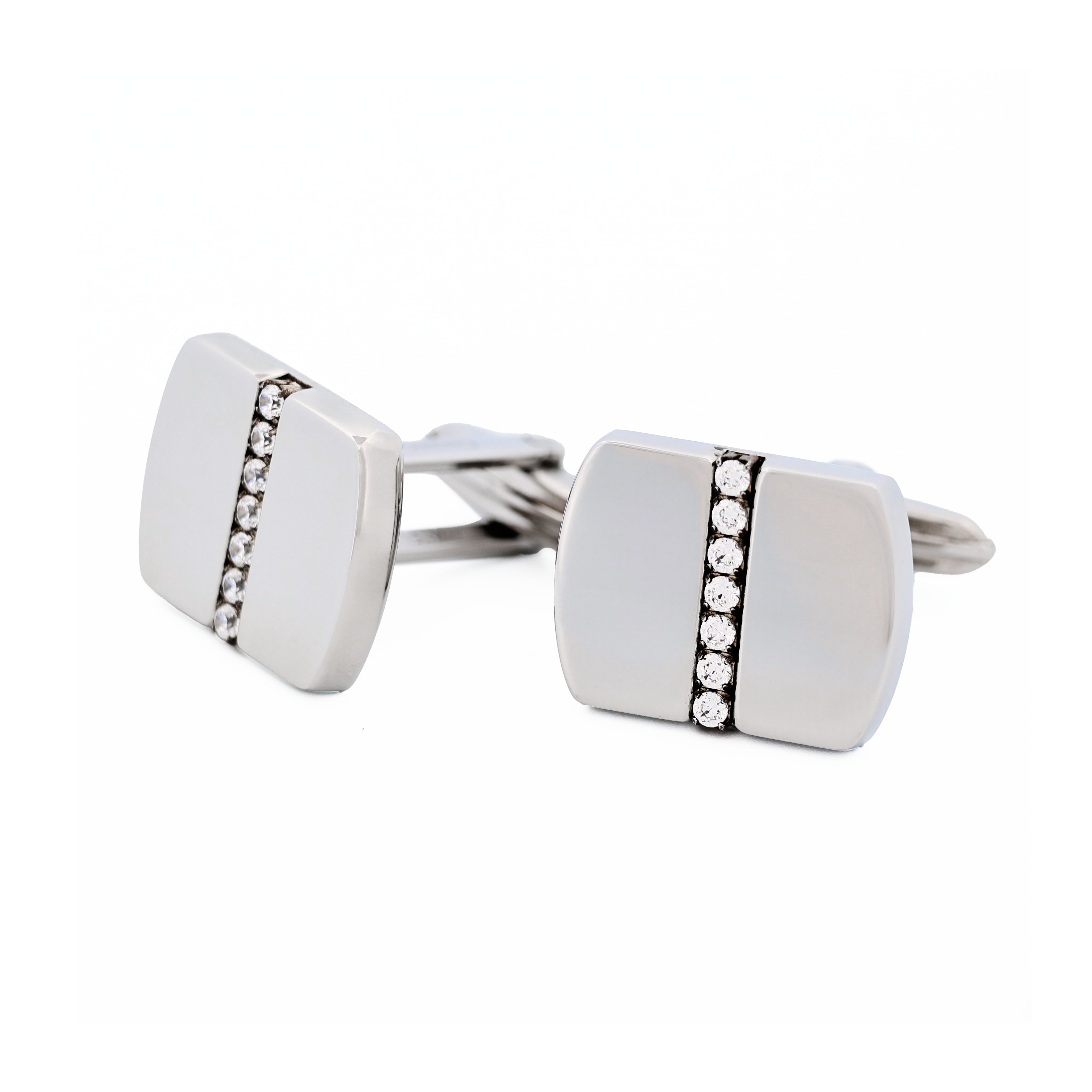 Stainless Steel Cubic Zirconia Cufflinks Cufflinks
