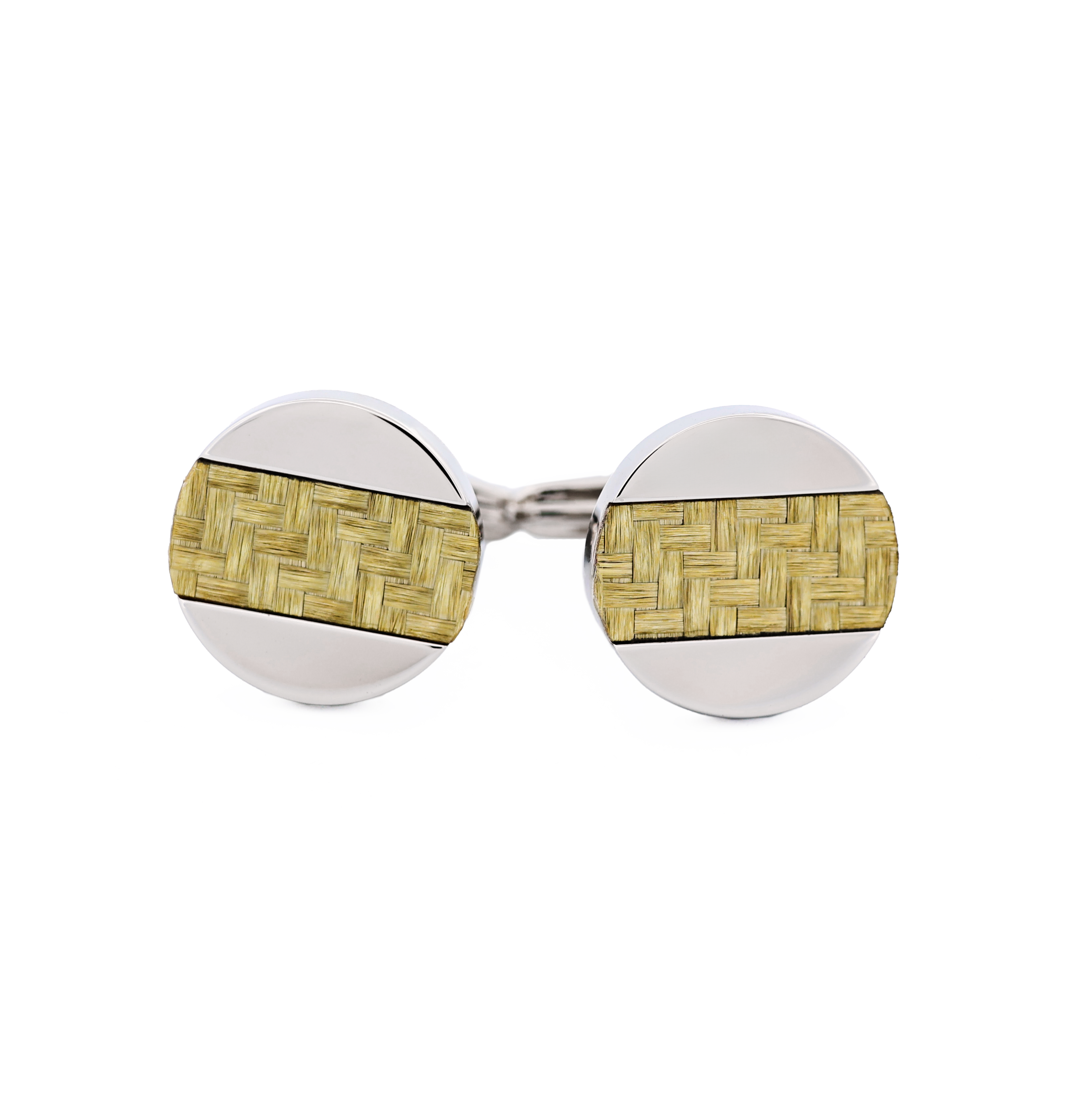 Stainless Steel Yellow Fibreglass Cufflinks