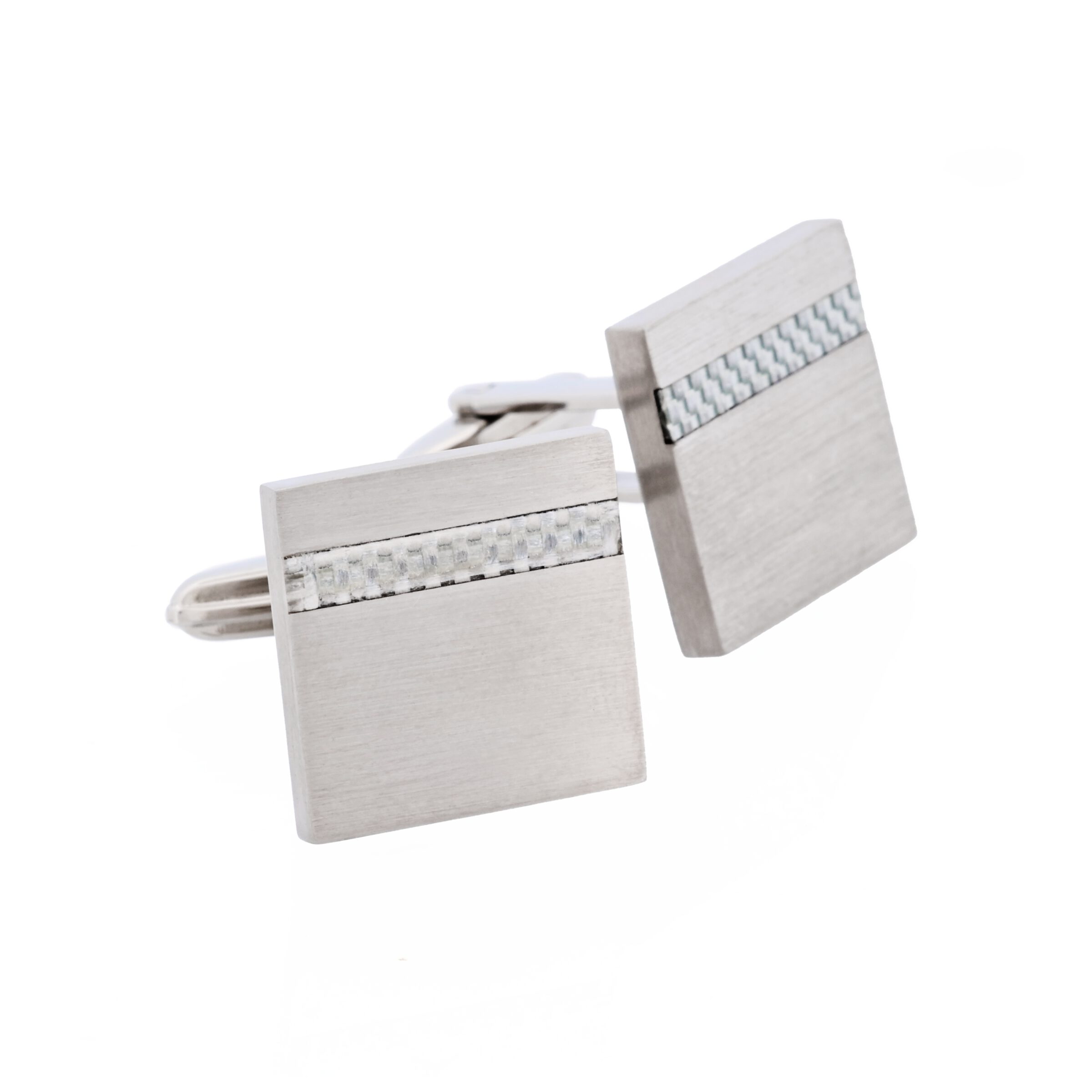 Brushed Stainless Steel & Fibreglass Cufflinks