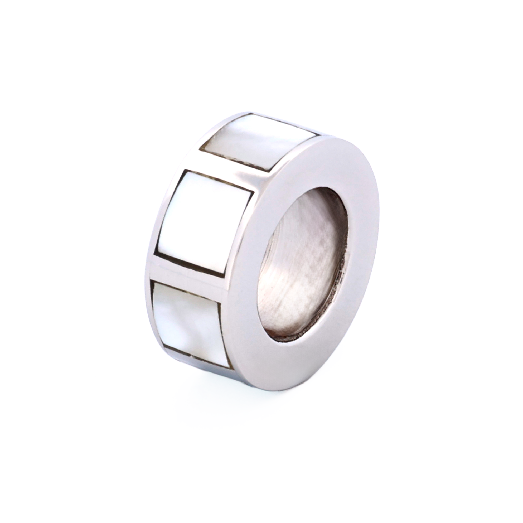 Steel Mother Of Pearl Bead