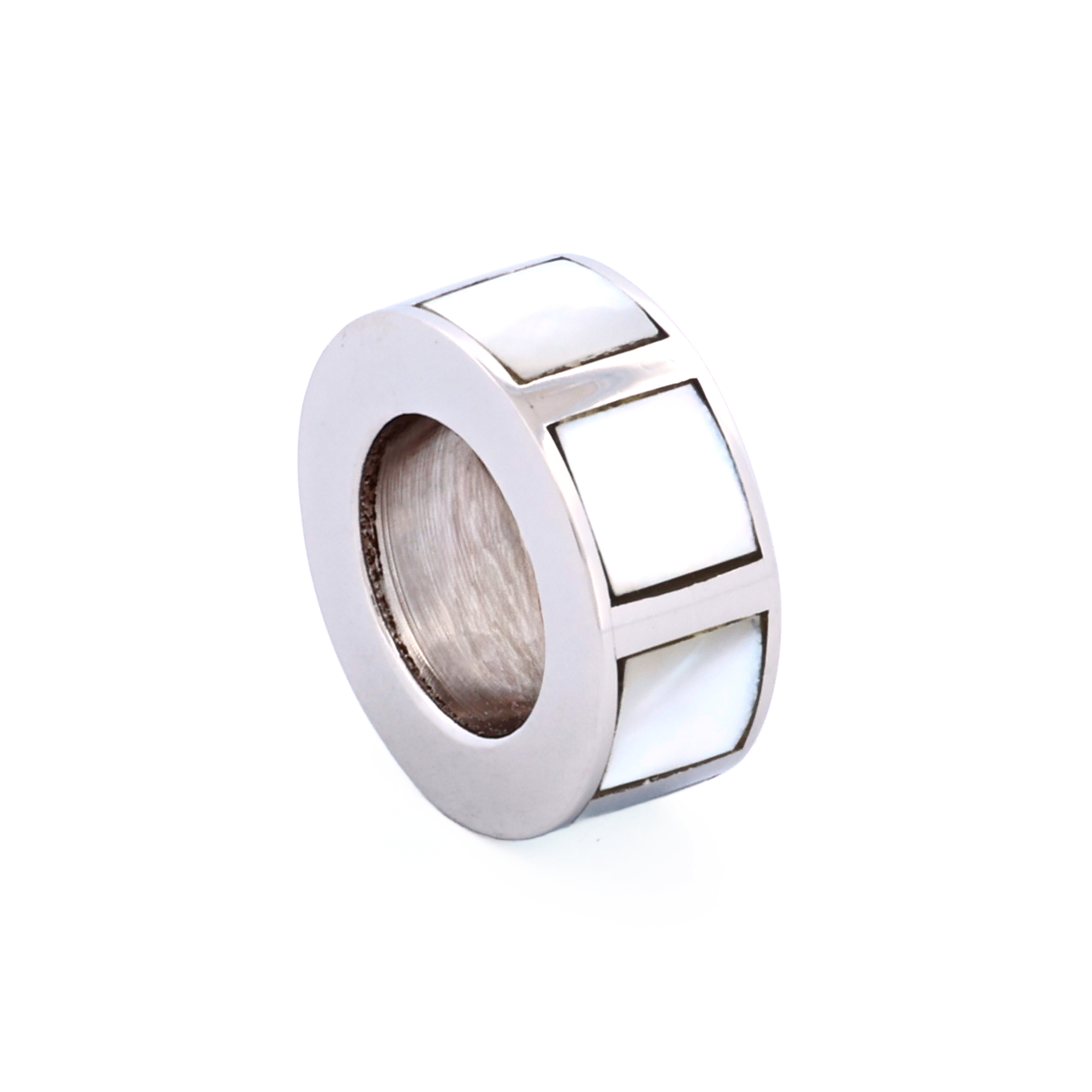 Steel Mother Of Pearl Bead