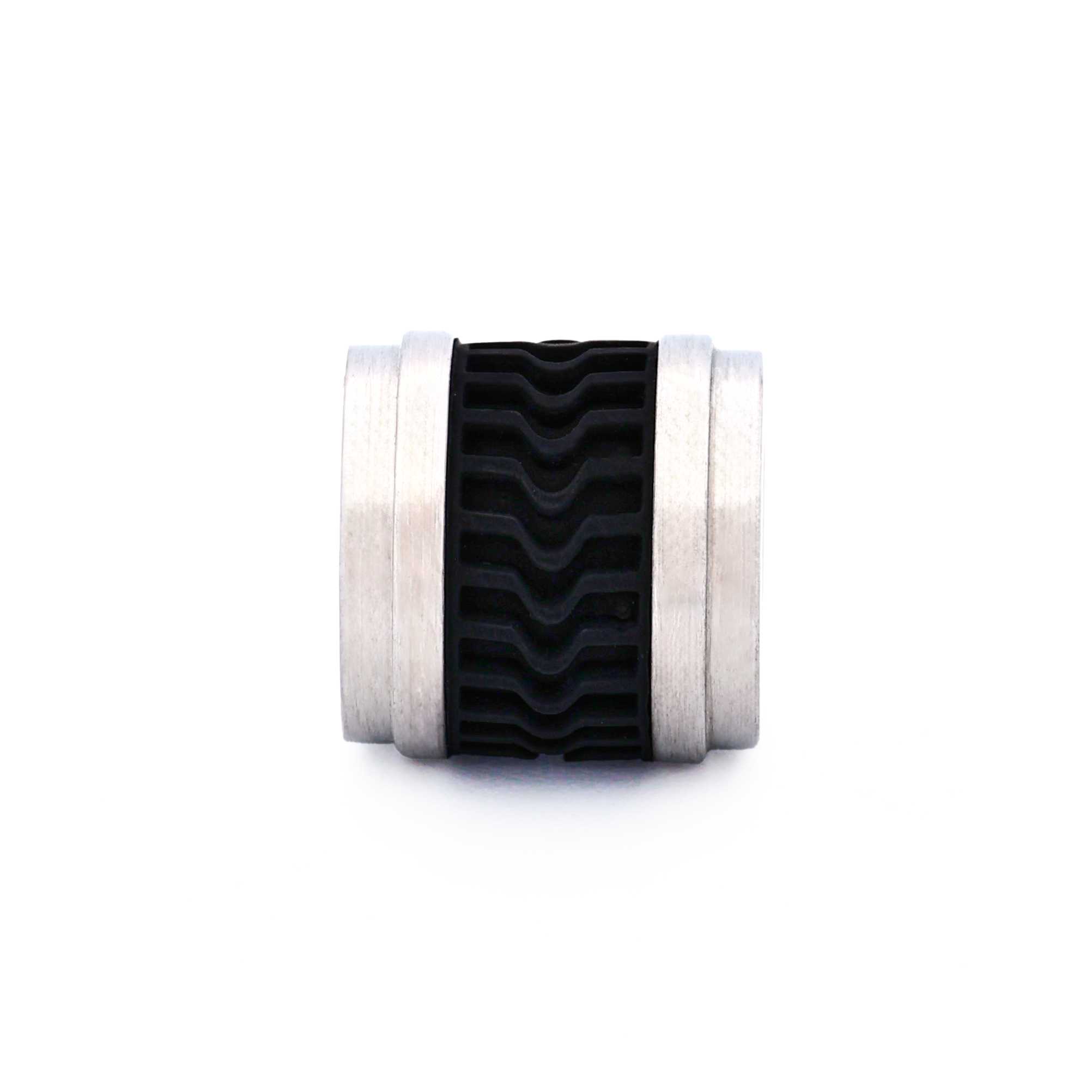 Steel Black Rubber Bead