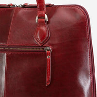 MEDIUM LEATHER LAPTOP HANDBAG, RUST - Harrys for Menswear