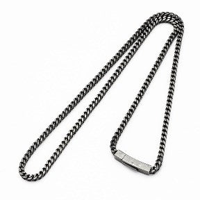 Ion plated Gun Metal Stainless Steel Thick curb Link Neck Chain