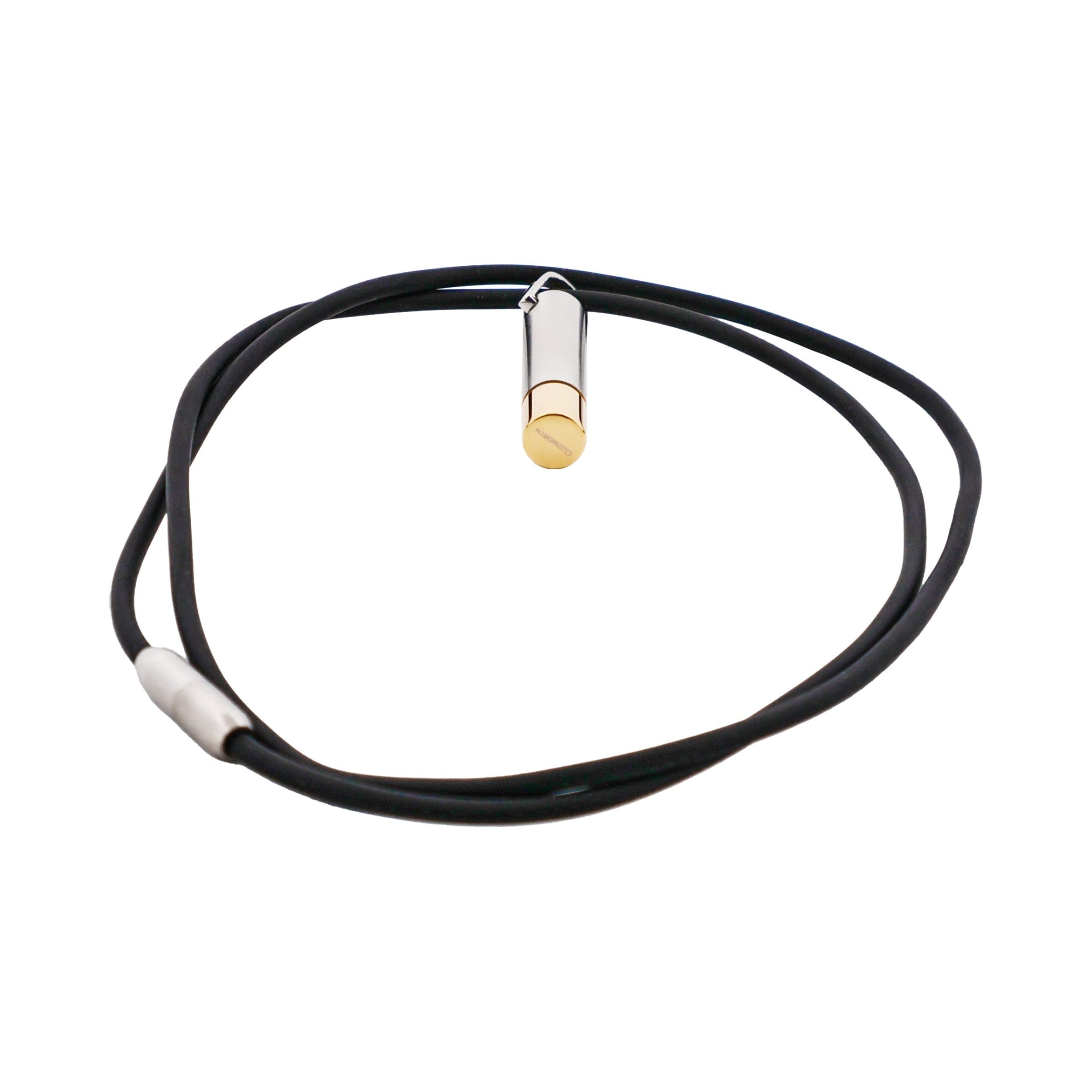 Stainless Steel Pendant & Cylinder Shape & Gold Plated & Rubber 45cm