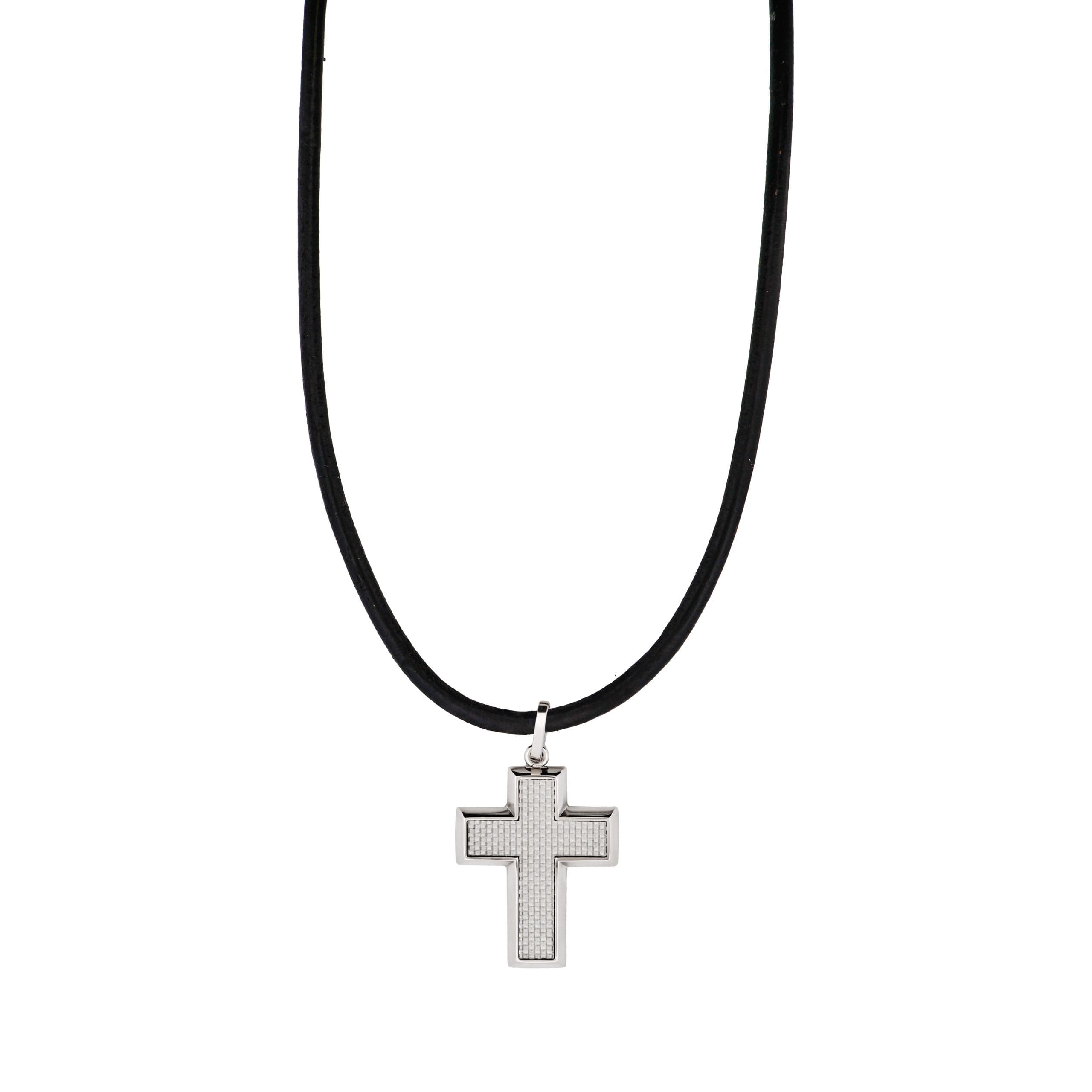 Stainless Steel Large Fibreglass Cross on Rubber Chain