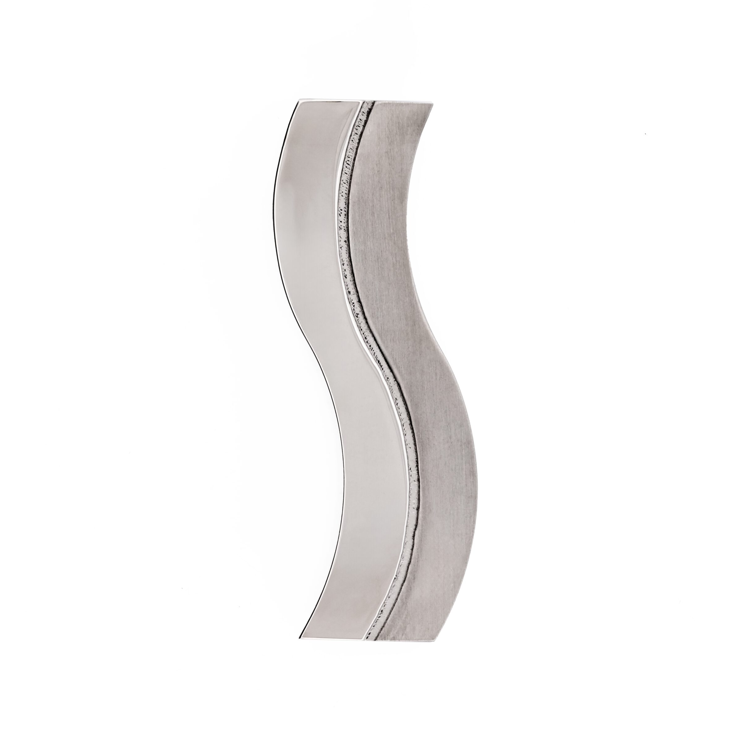 Stainless Steel Pendant- Matt & Shiny Wave - No Chain