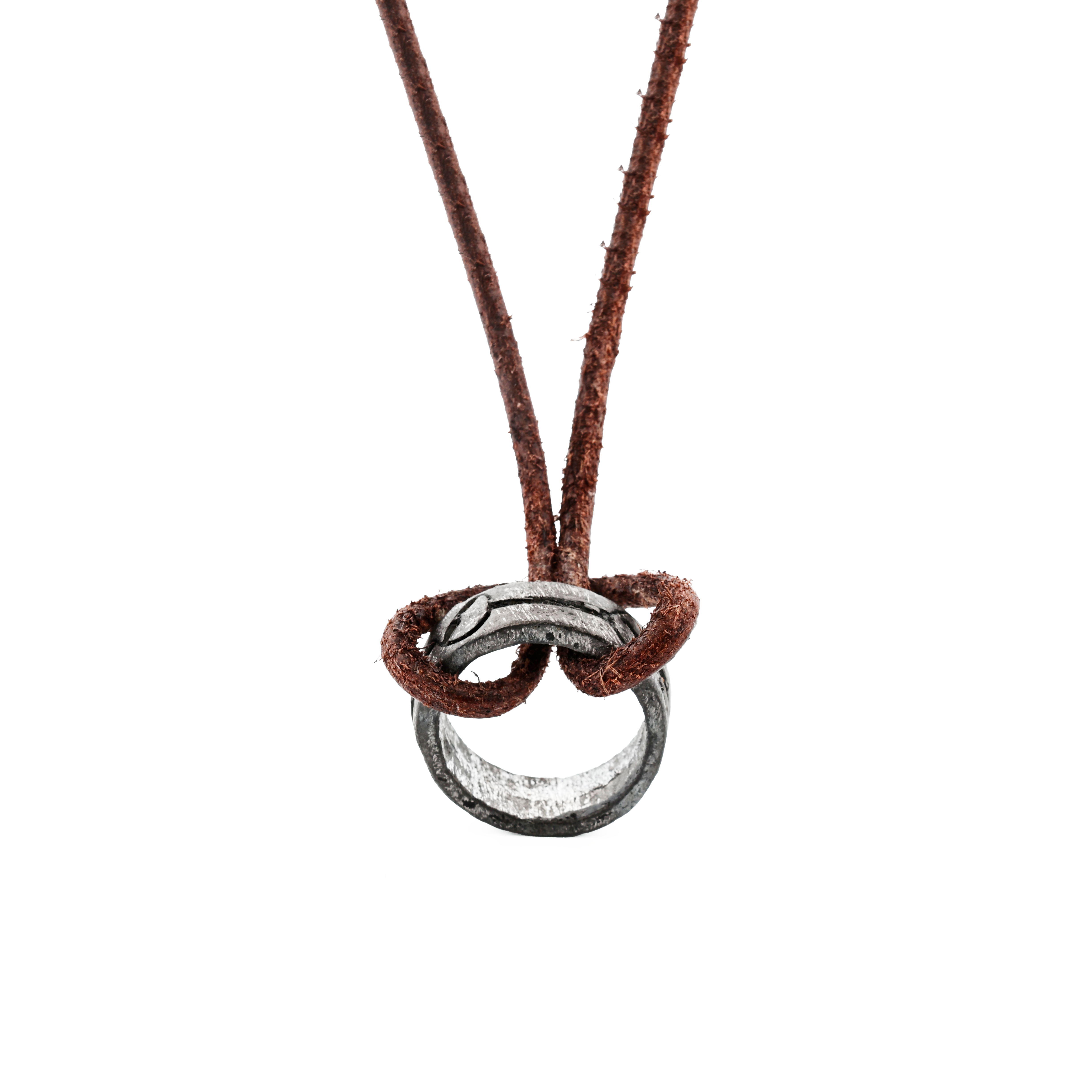Round Alloy Screw Leather Pendant