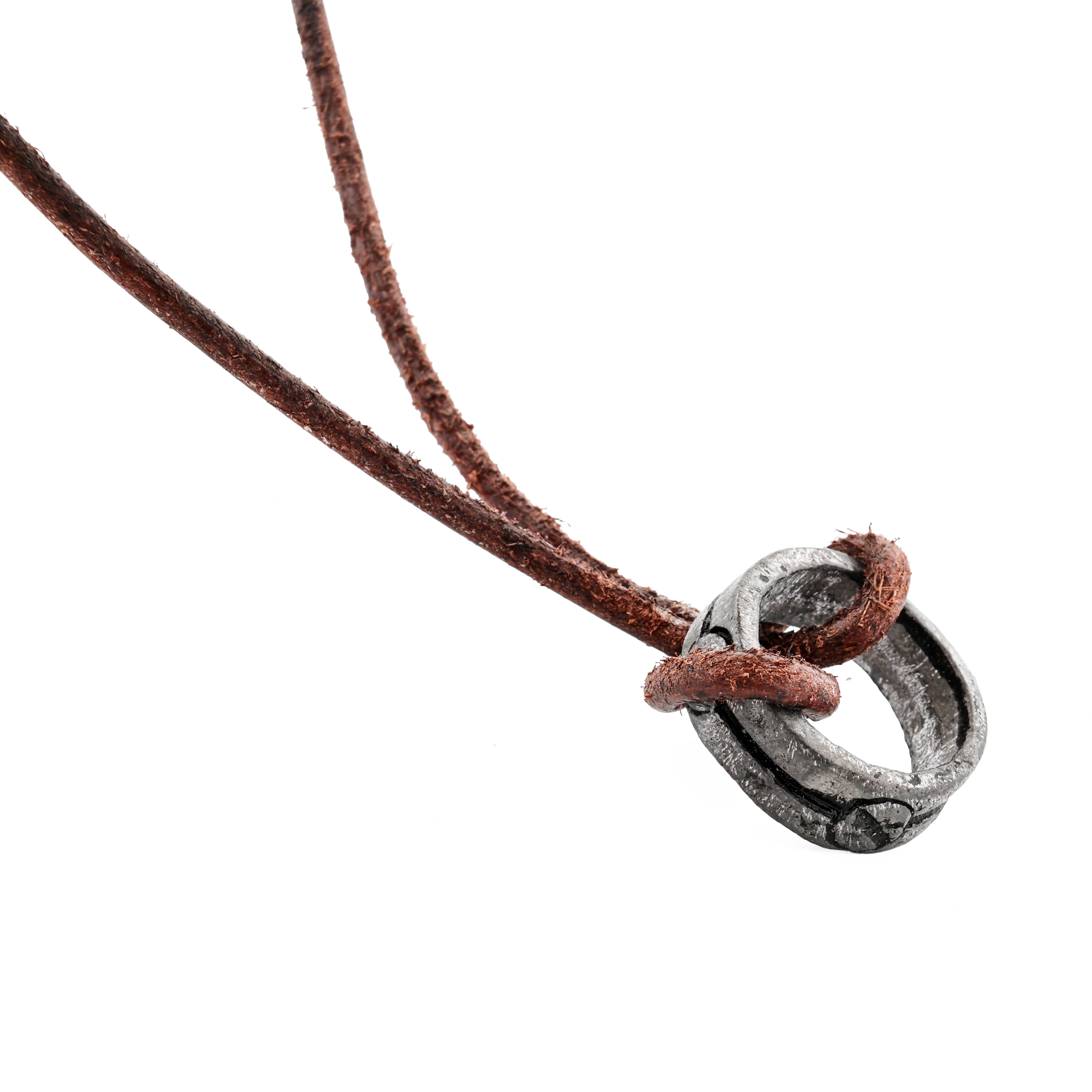Round Alloy Screw Leather Pendant