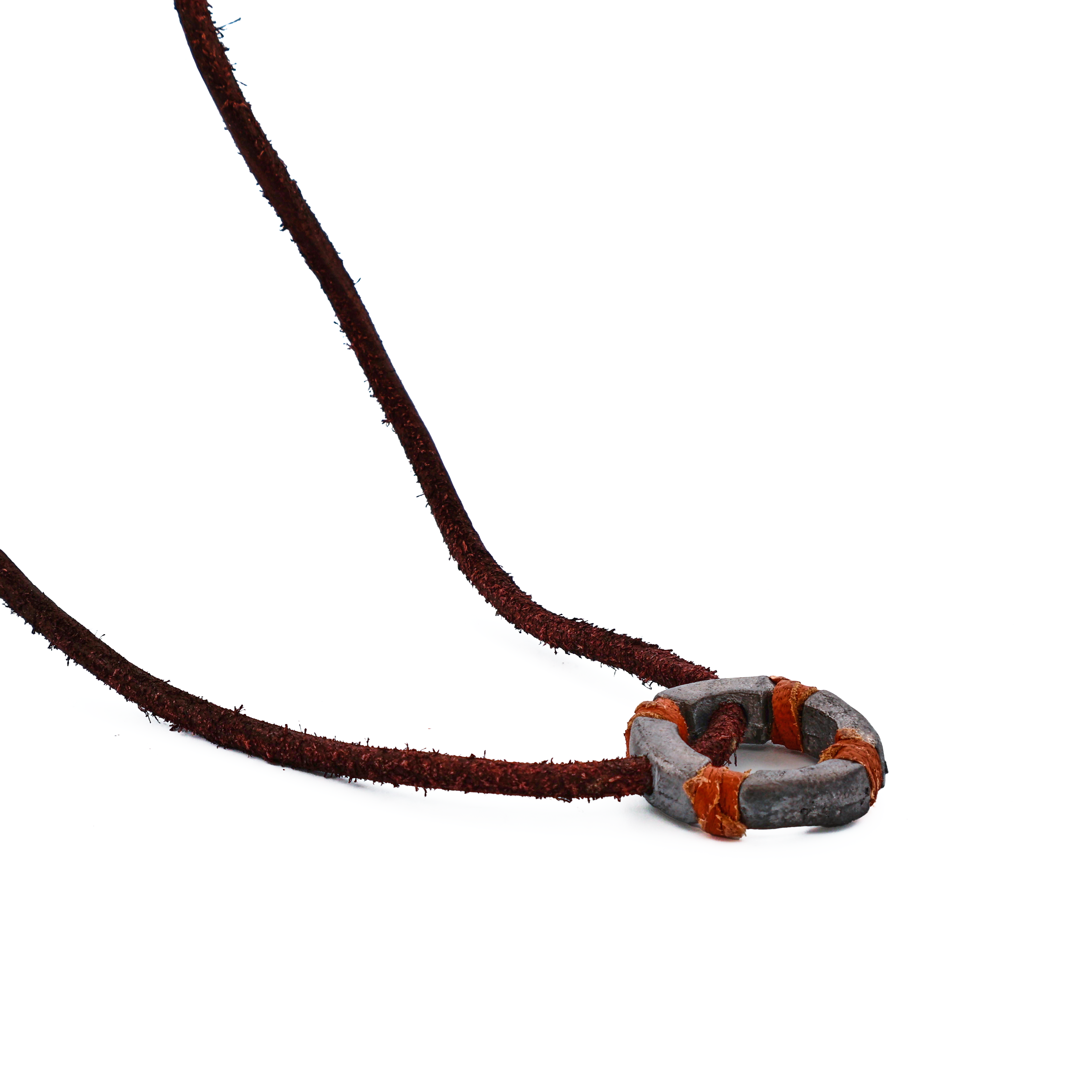 Alloy Life Boy Ring Leather Pendant
