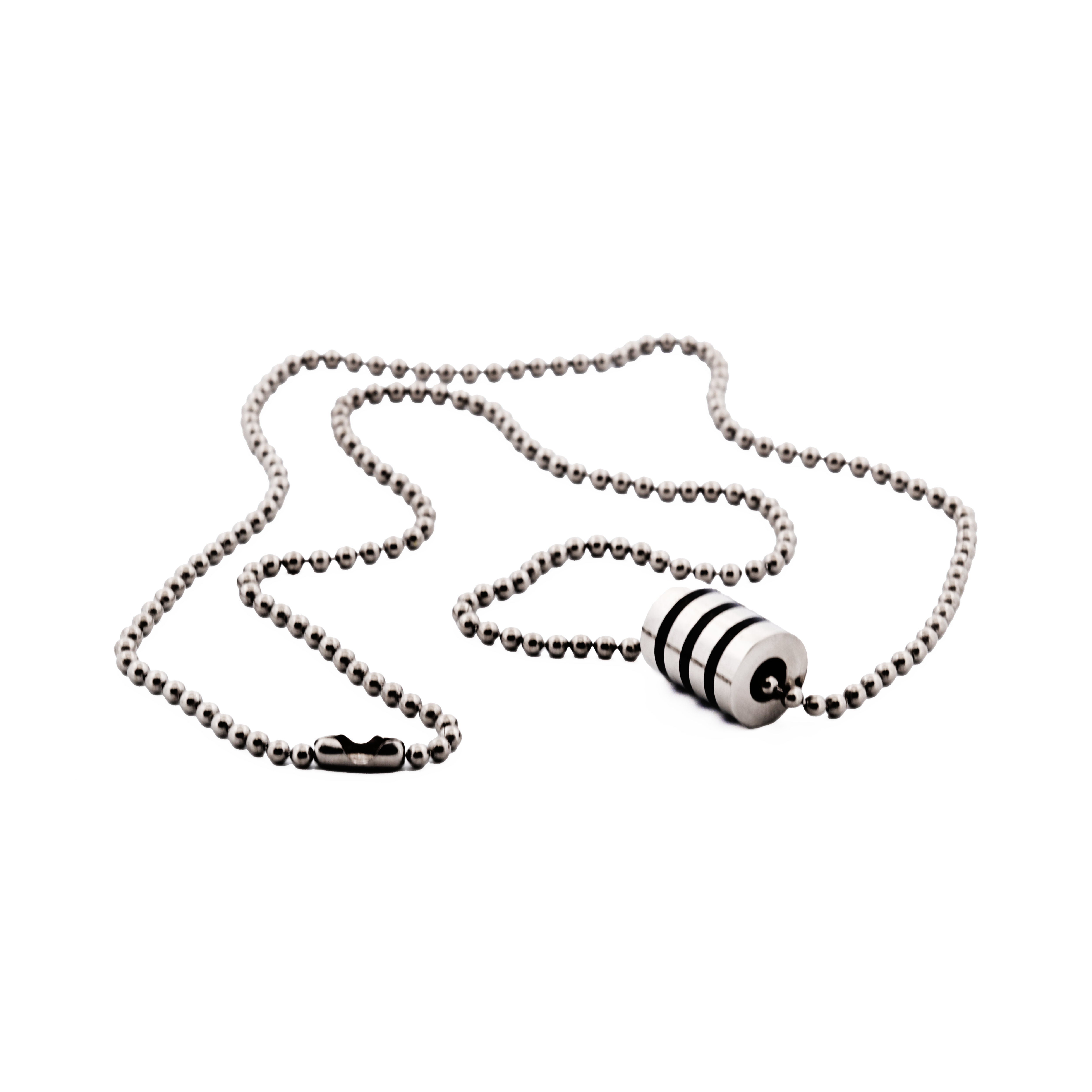 Stainless Steel Pendant - Round Black Enamel without Chain