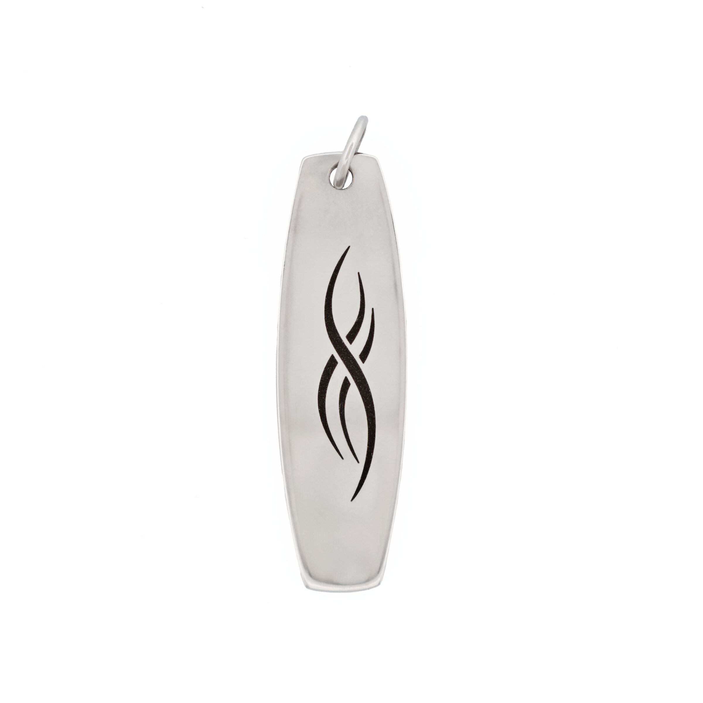 Stainless Steel Surfboard Shaped Etched Pendant