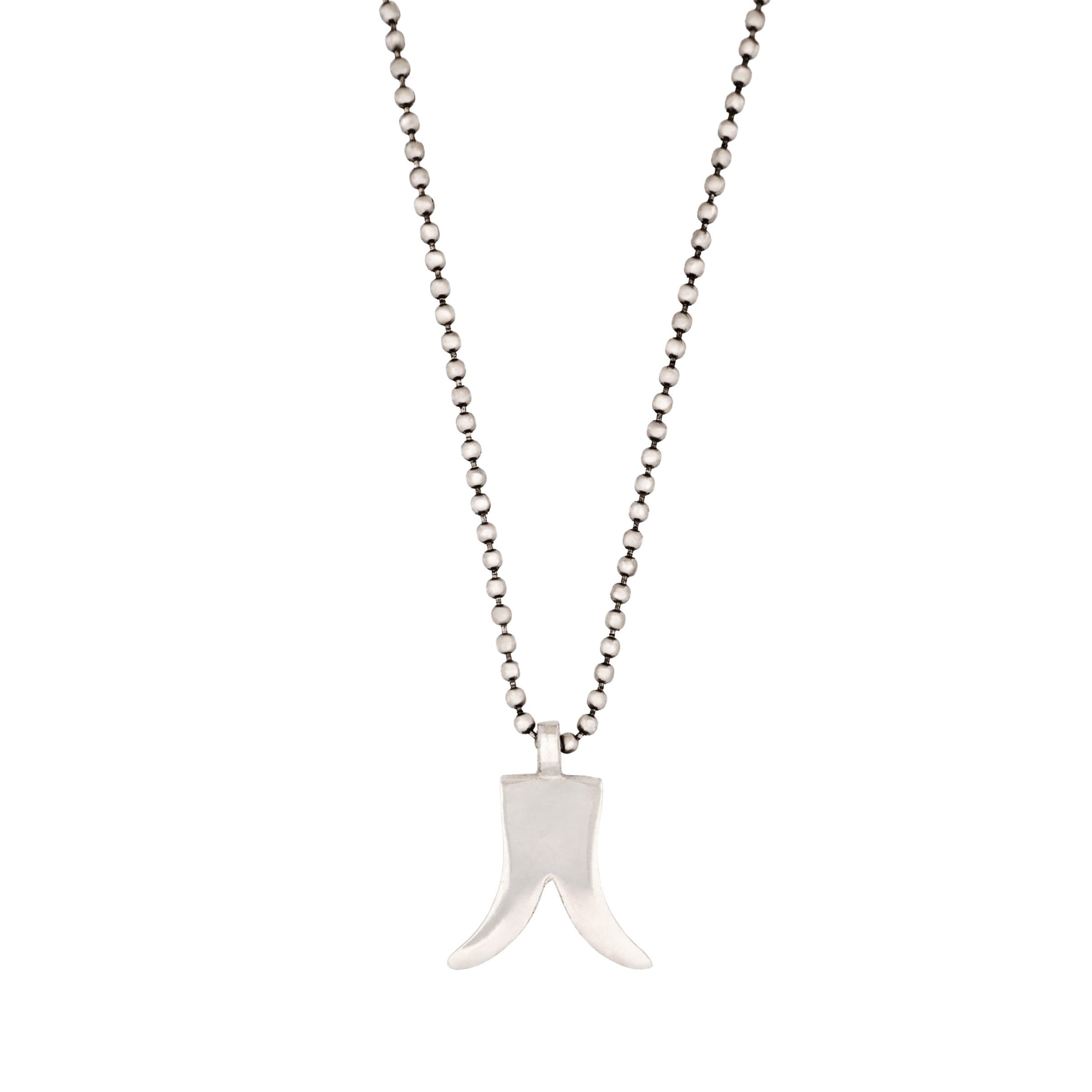 Silver Plated Tusk Pendant & 50cm Ball Chain